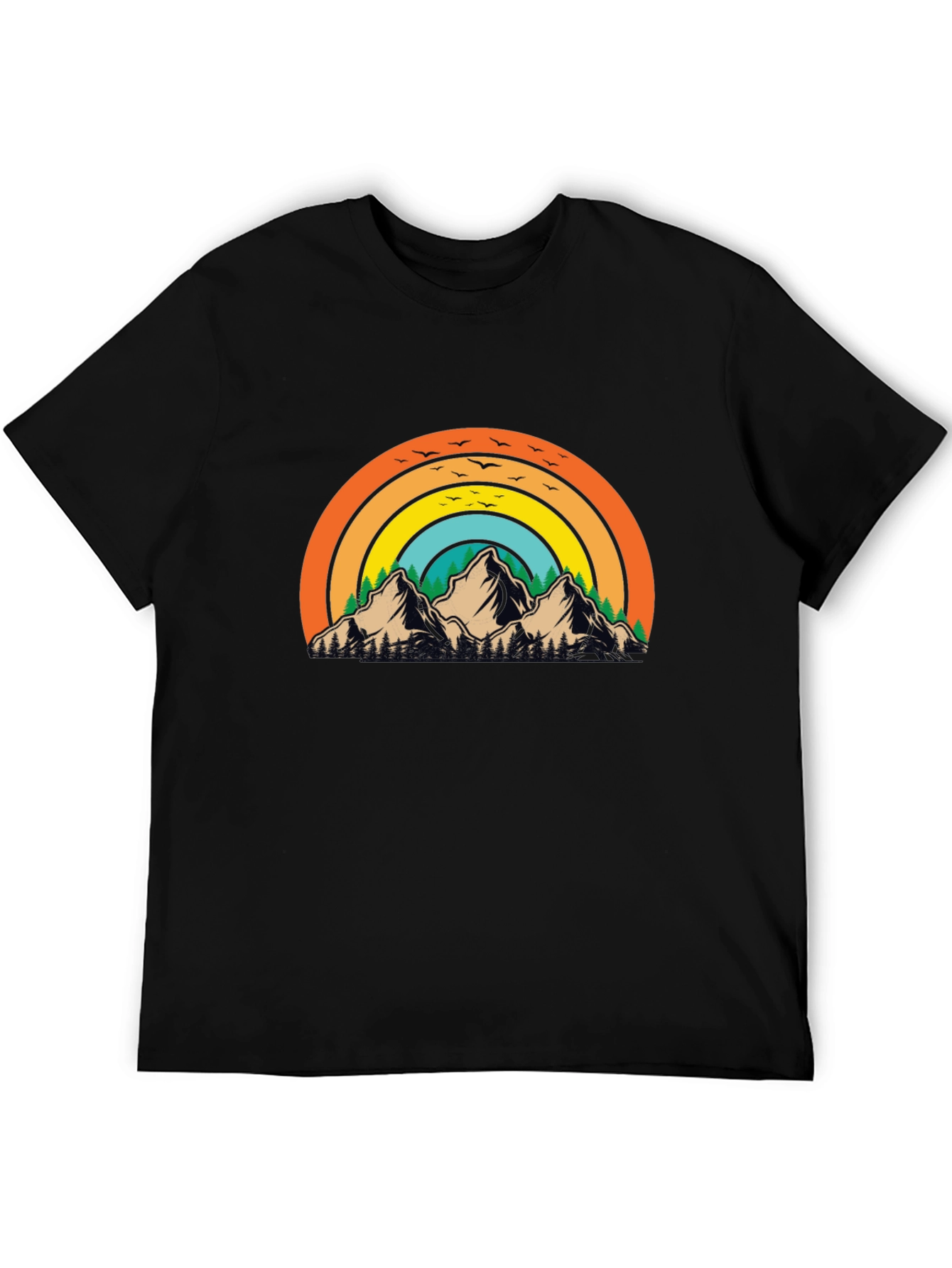 Retro Mountain Rainbow Graphic Tee