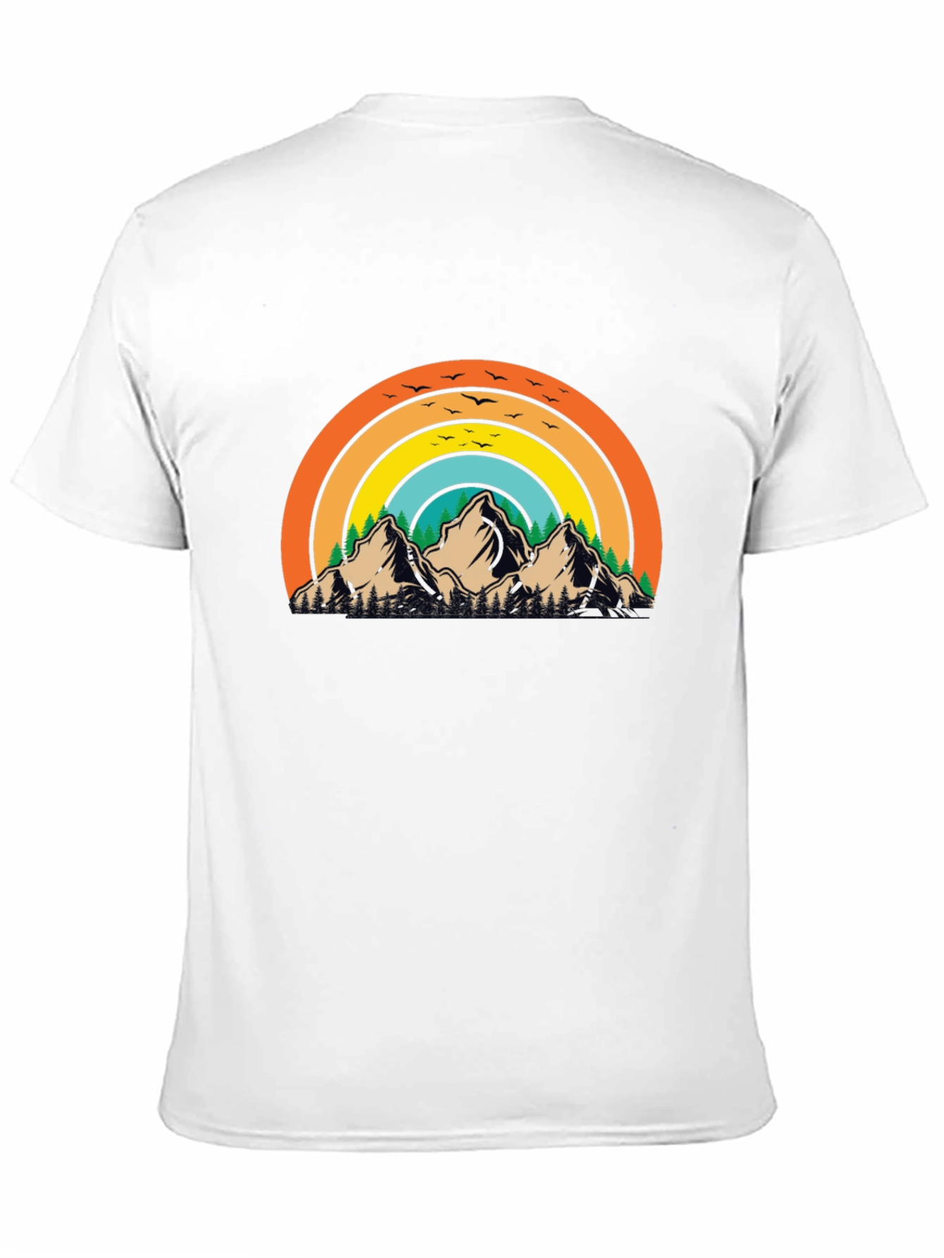 Retro Mountain Rainbow Graphic Tee