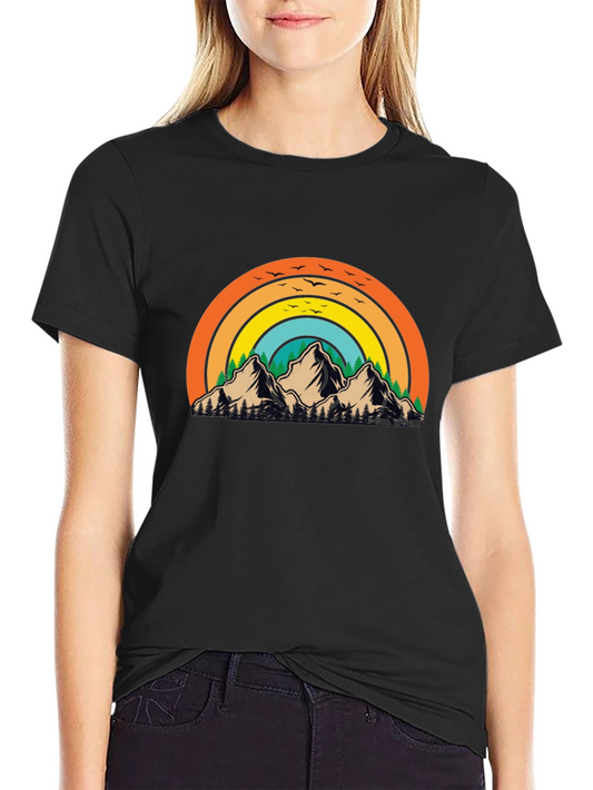 Retro Mountain Rainbow Graphic Tee