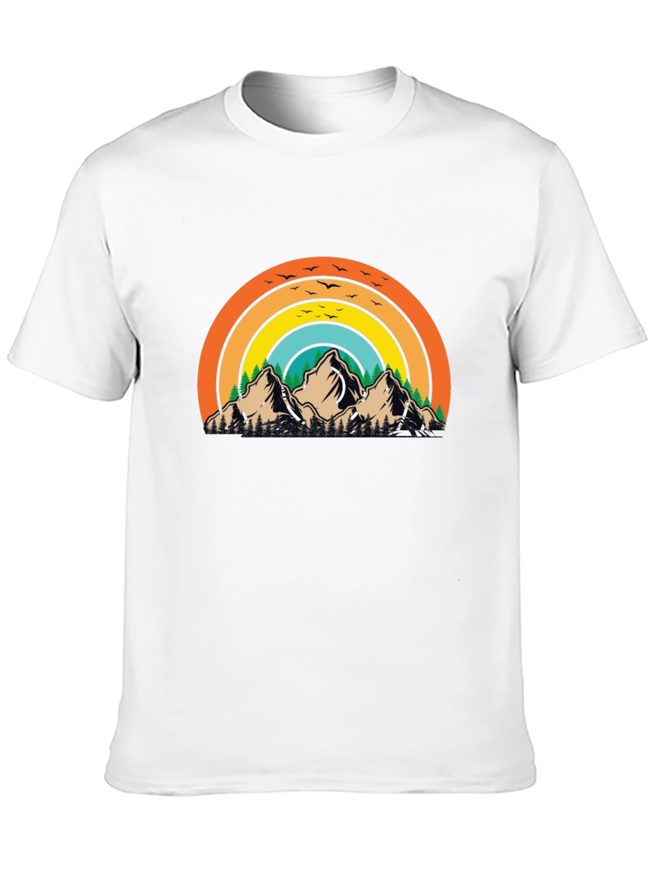 Retro Mountain Rainbow Graphic Tee