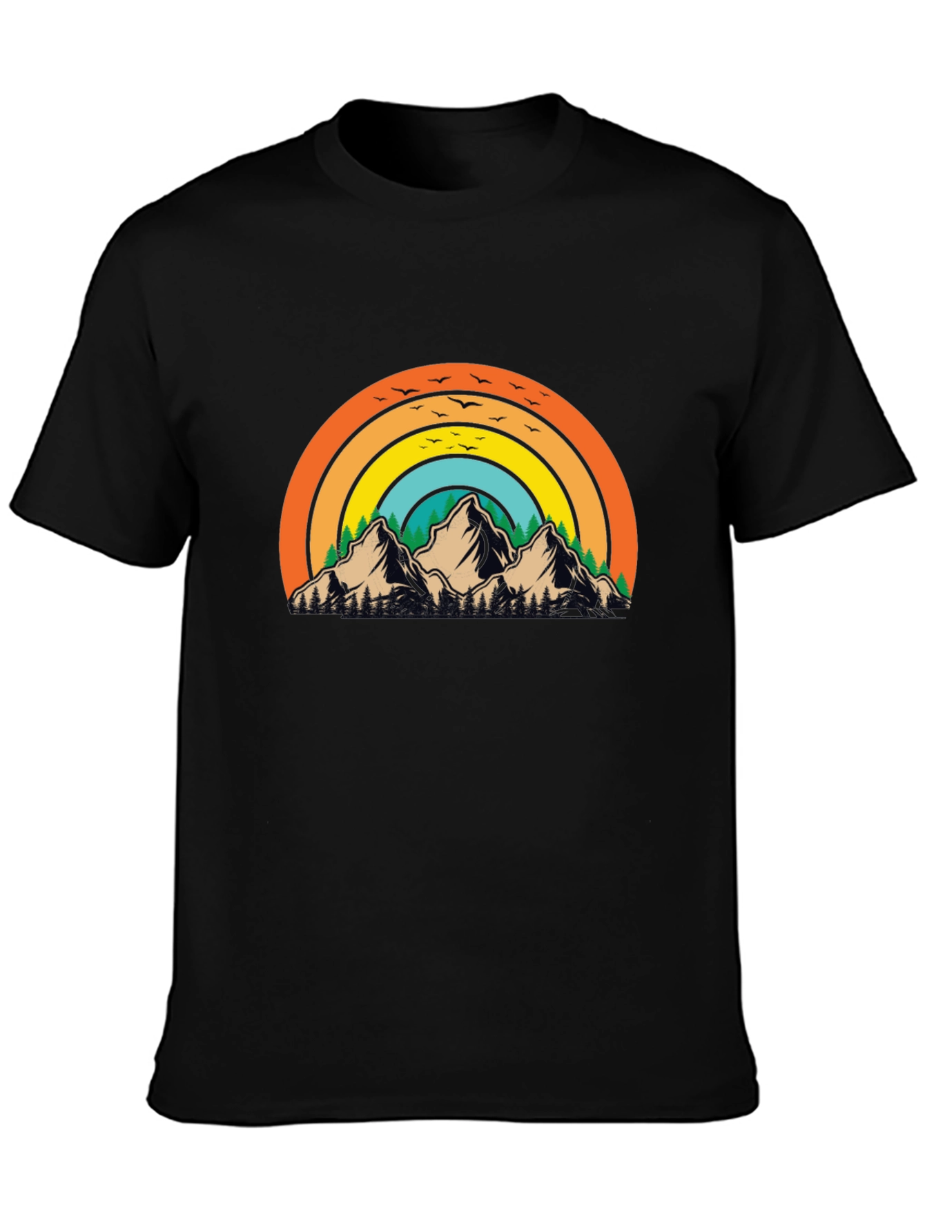Retro Mountain Rainbow Graphic Tee