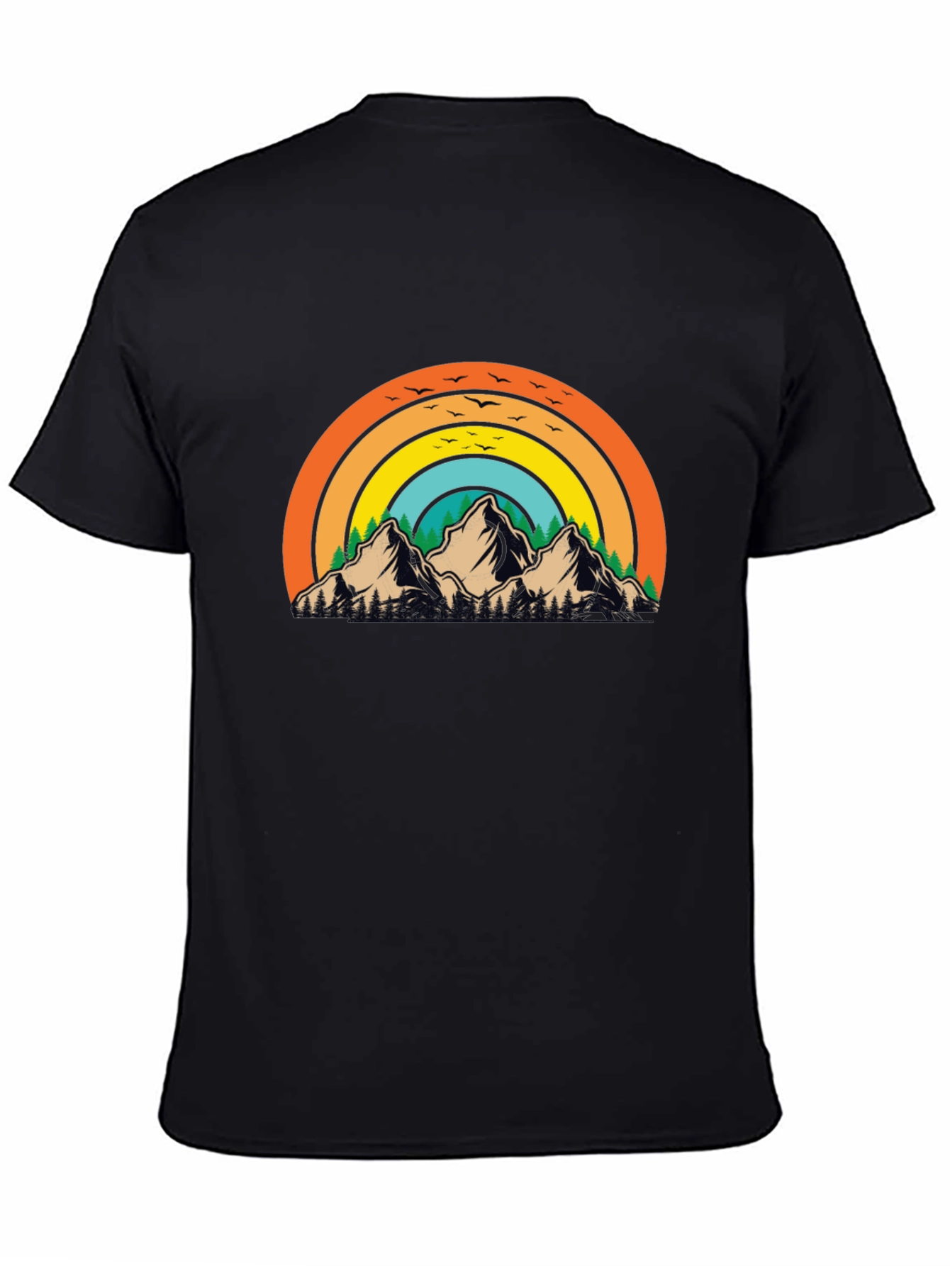Retro Mountain Rainbow Graphic Tee