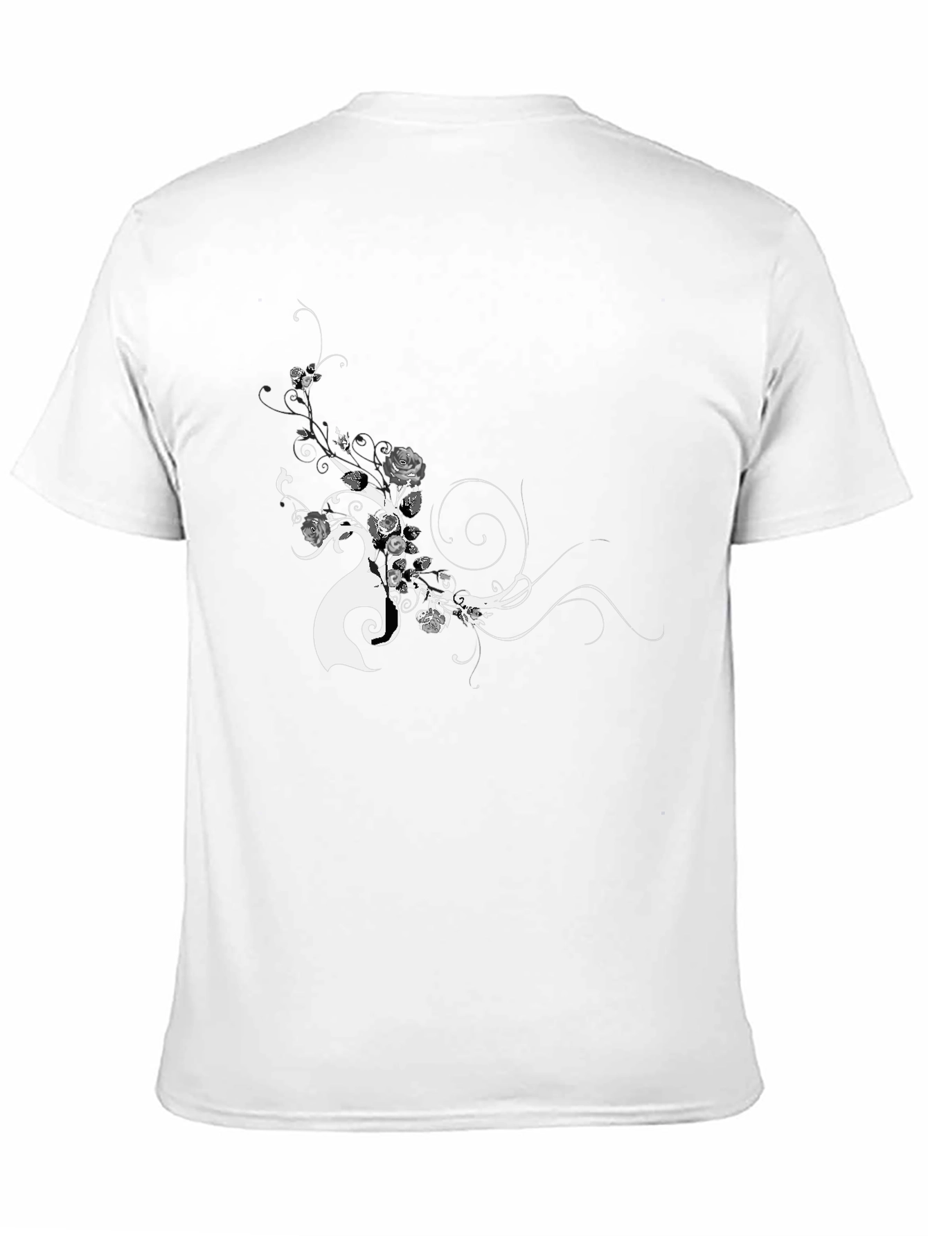 Black Floral Graphic Tee - Modern Style
