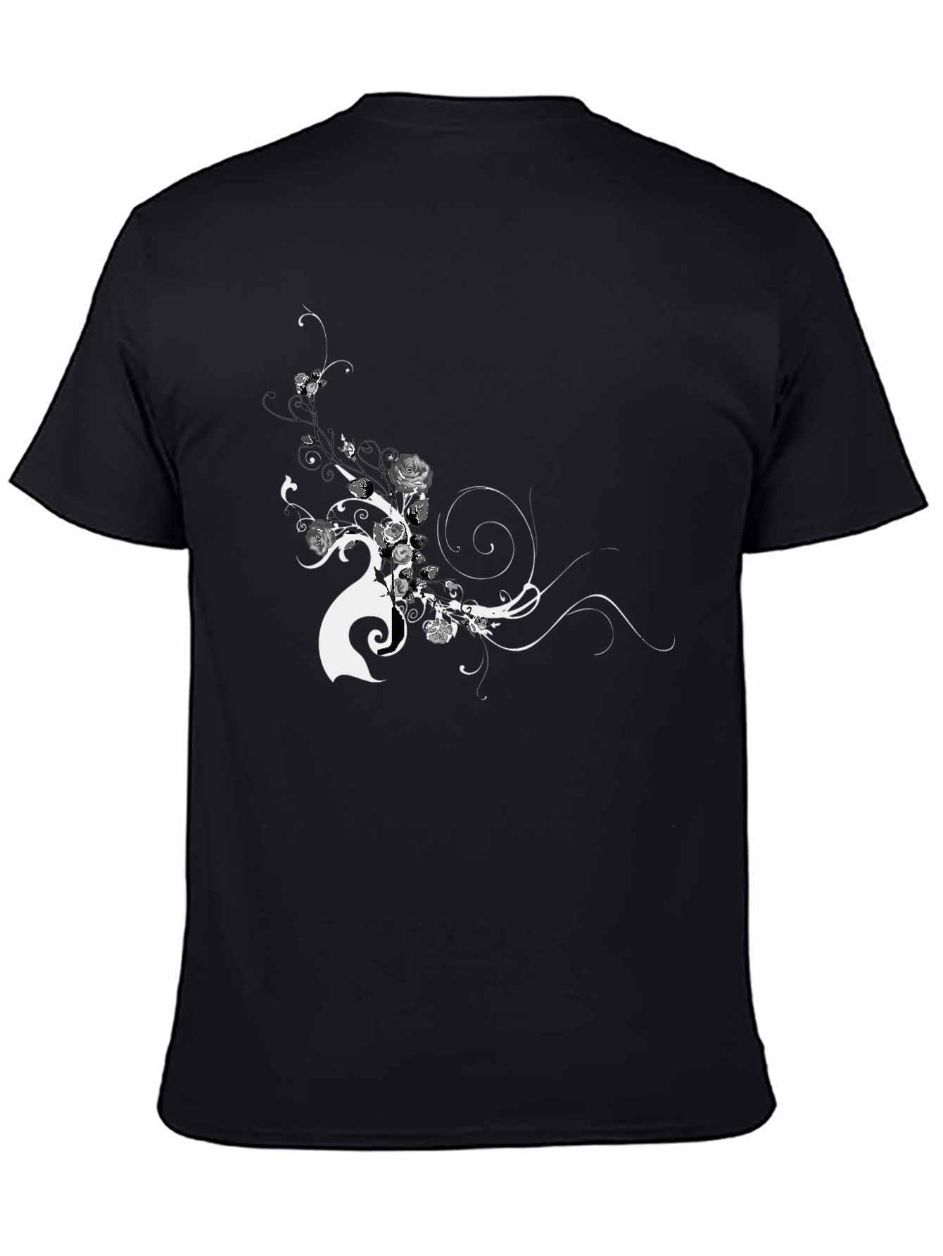 Black Floral Graphic Tee - Modern Style