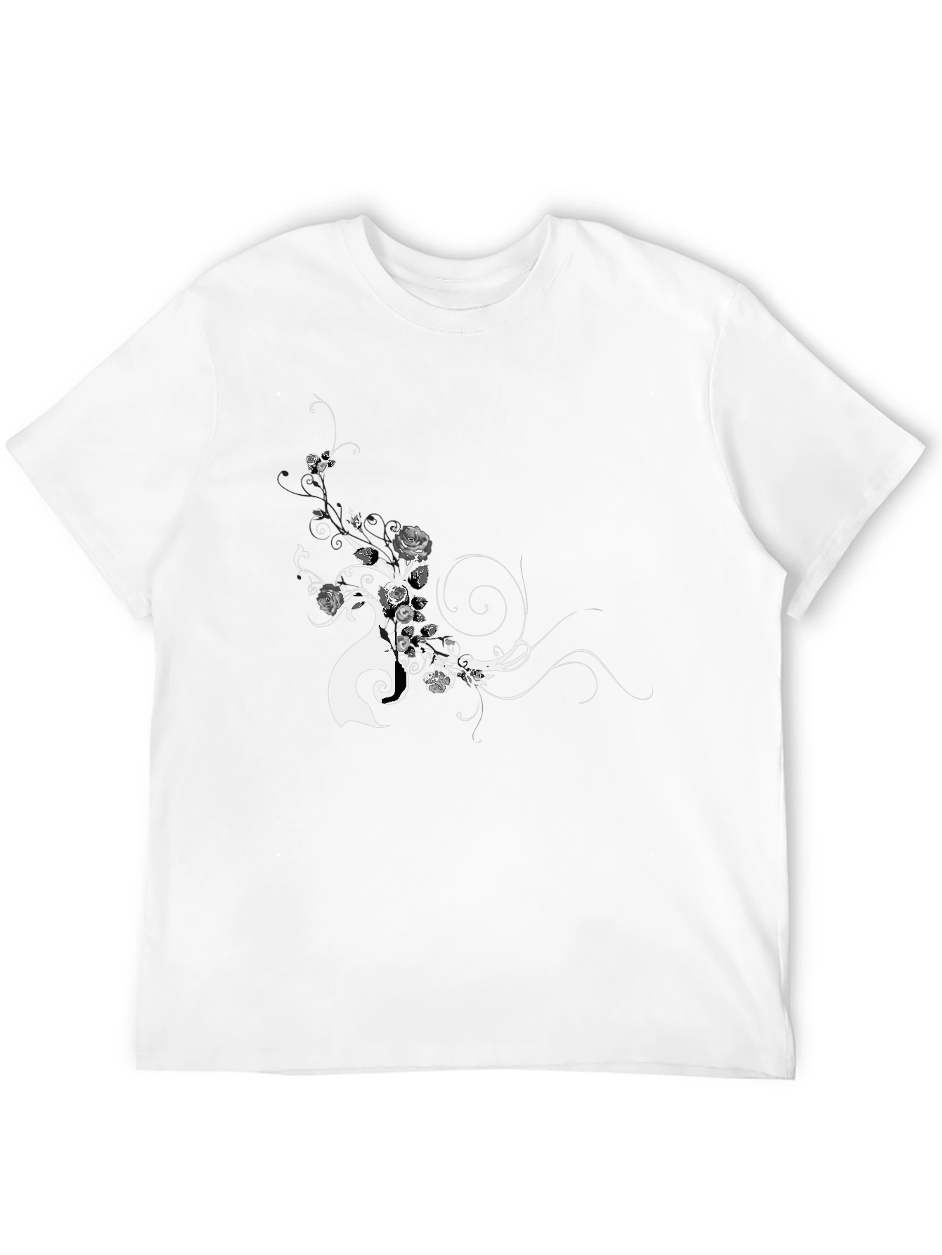 Black Floral Graphic Tee - Modern Style