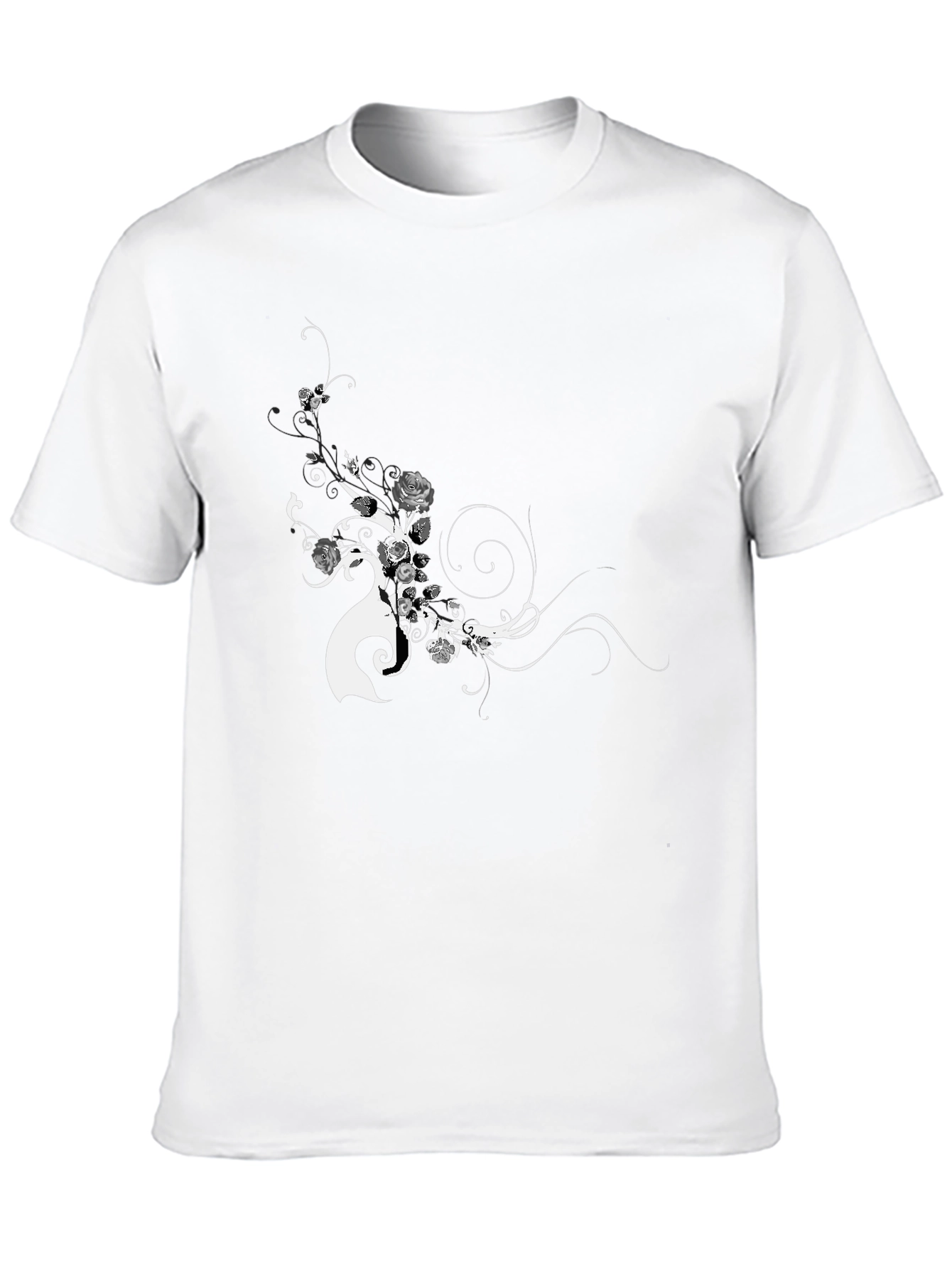 Black Floral Graphic Tee - Modern Style