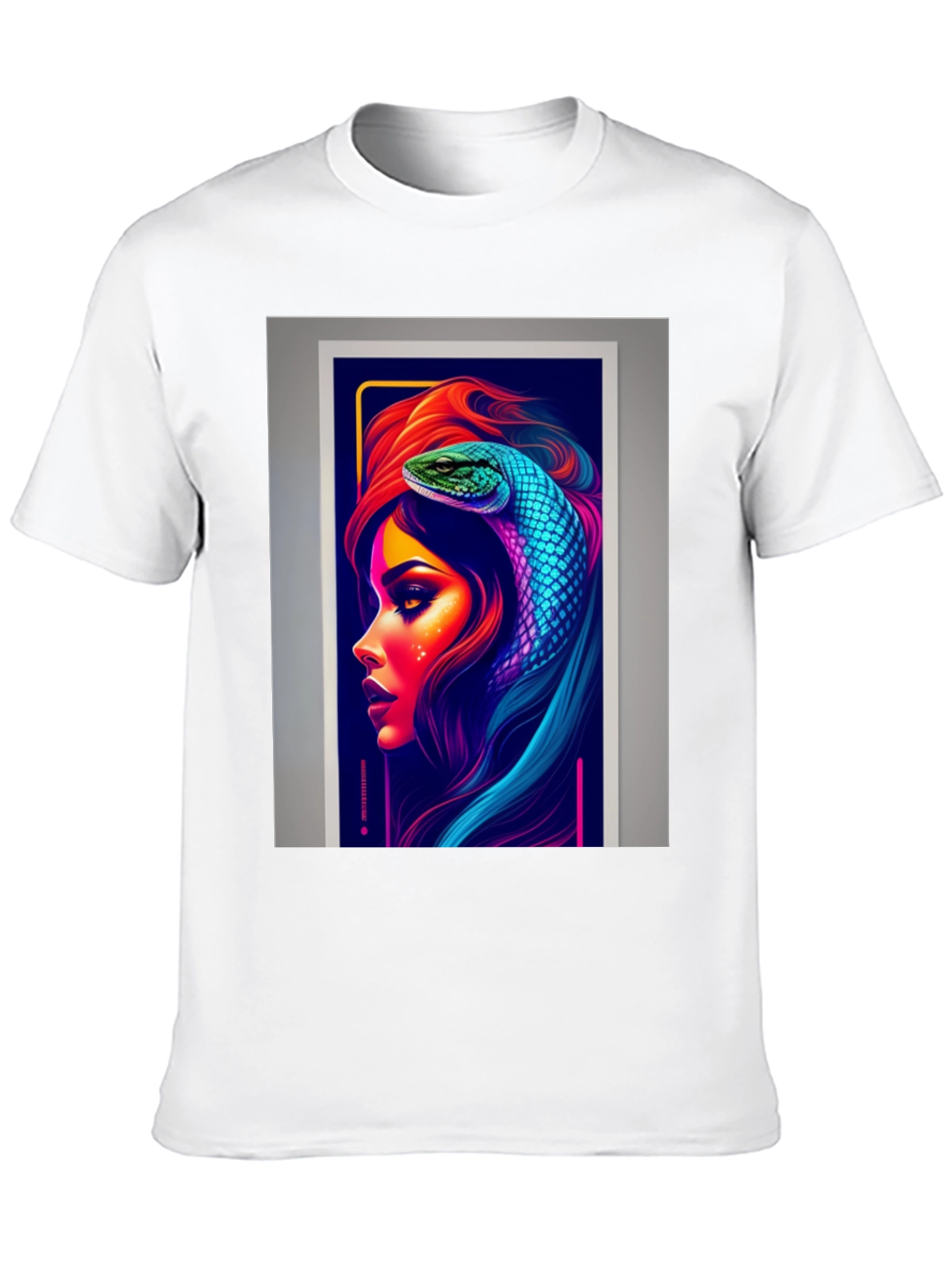 Neon Snake Woman Graphic Tee - Stylish & Unique