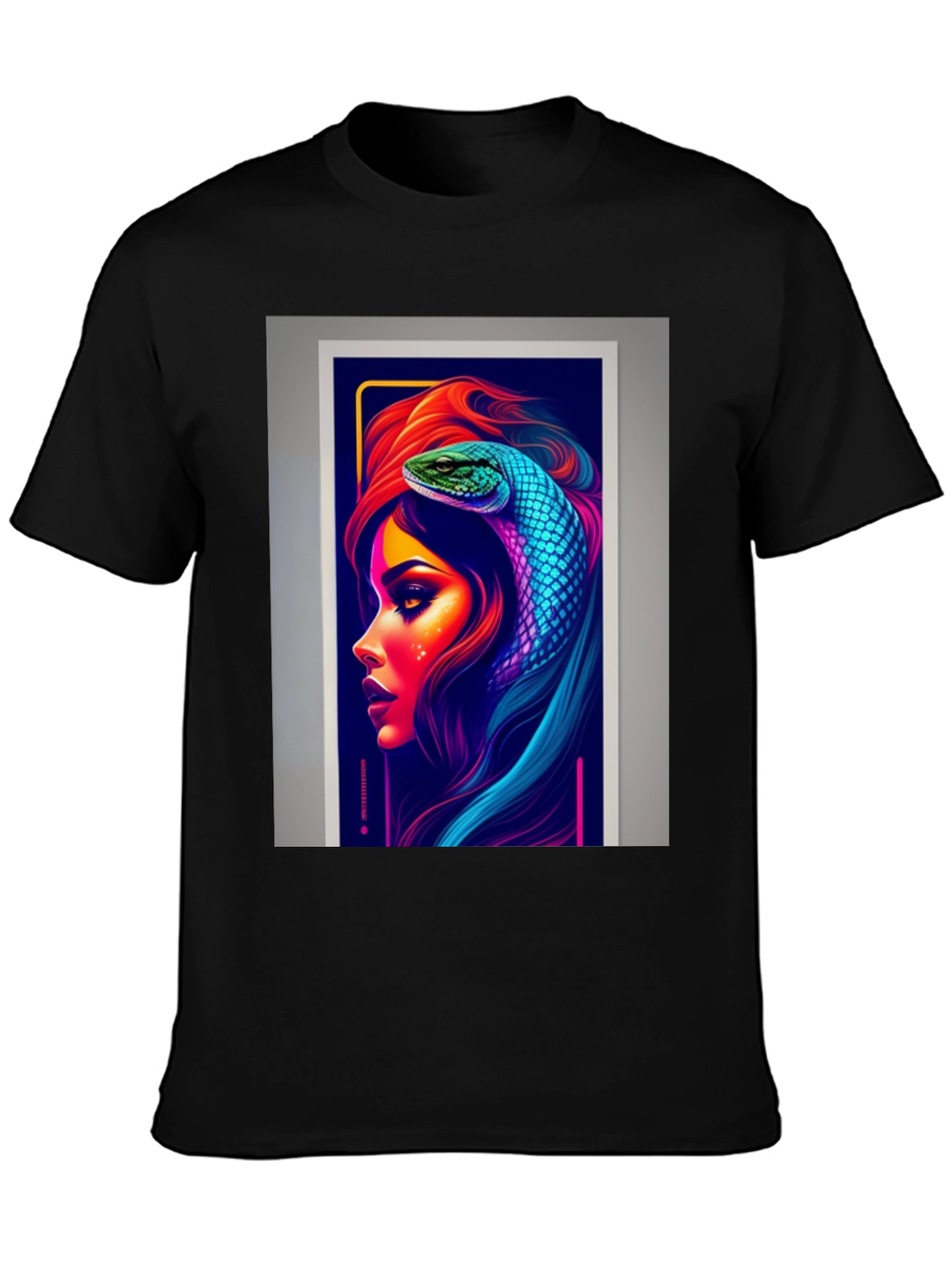 Neon Snake Woman Graphic Tee - Stylish & Unique