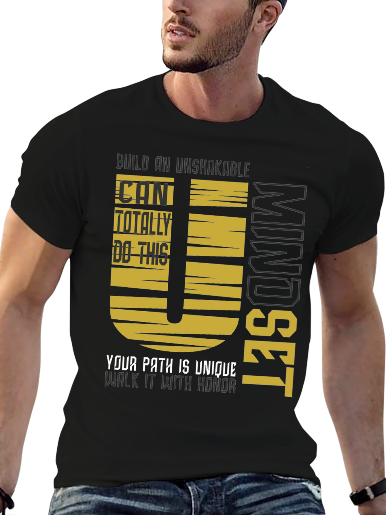 Unshakable Mindset Graphic Tee - Motivational Black T-Shirt