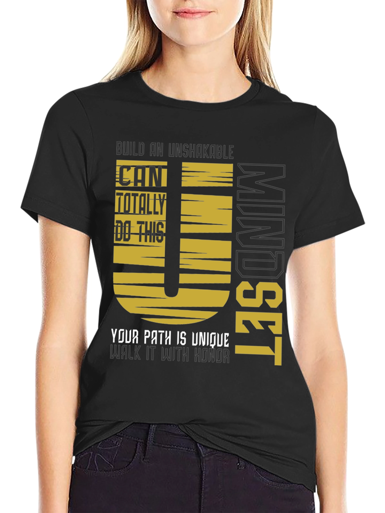 Unshakable Mindset Graphic Tee - Motivational Black T-Shirt