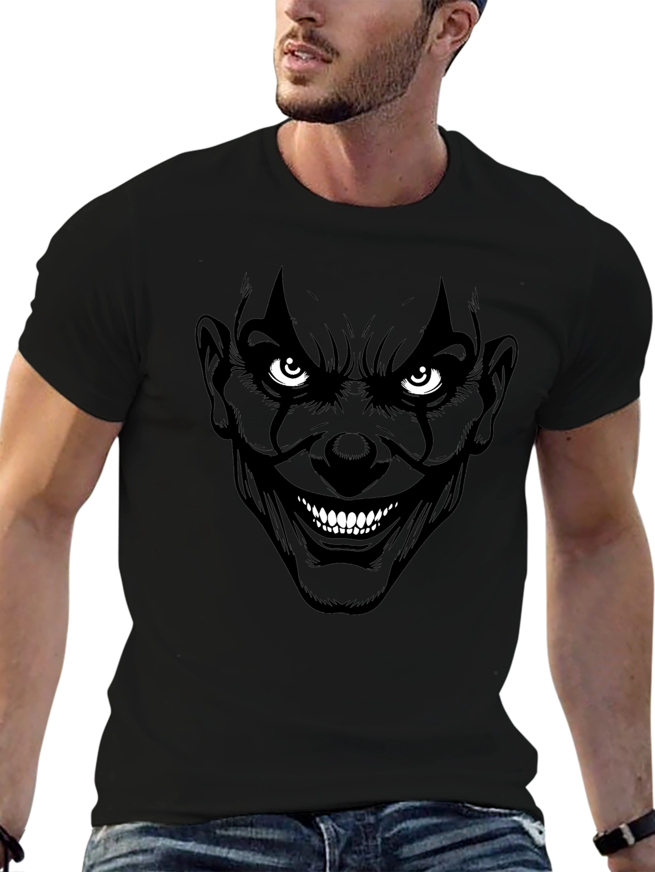 Creepy Clown Graphic Tee - Mens Black T-Shirt