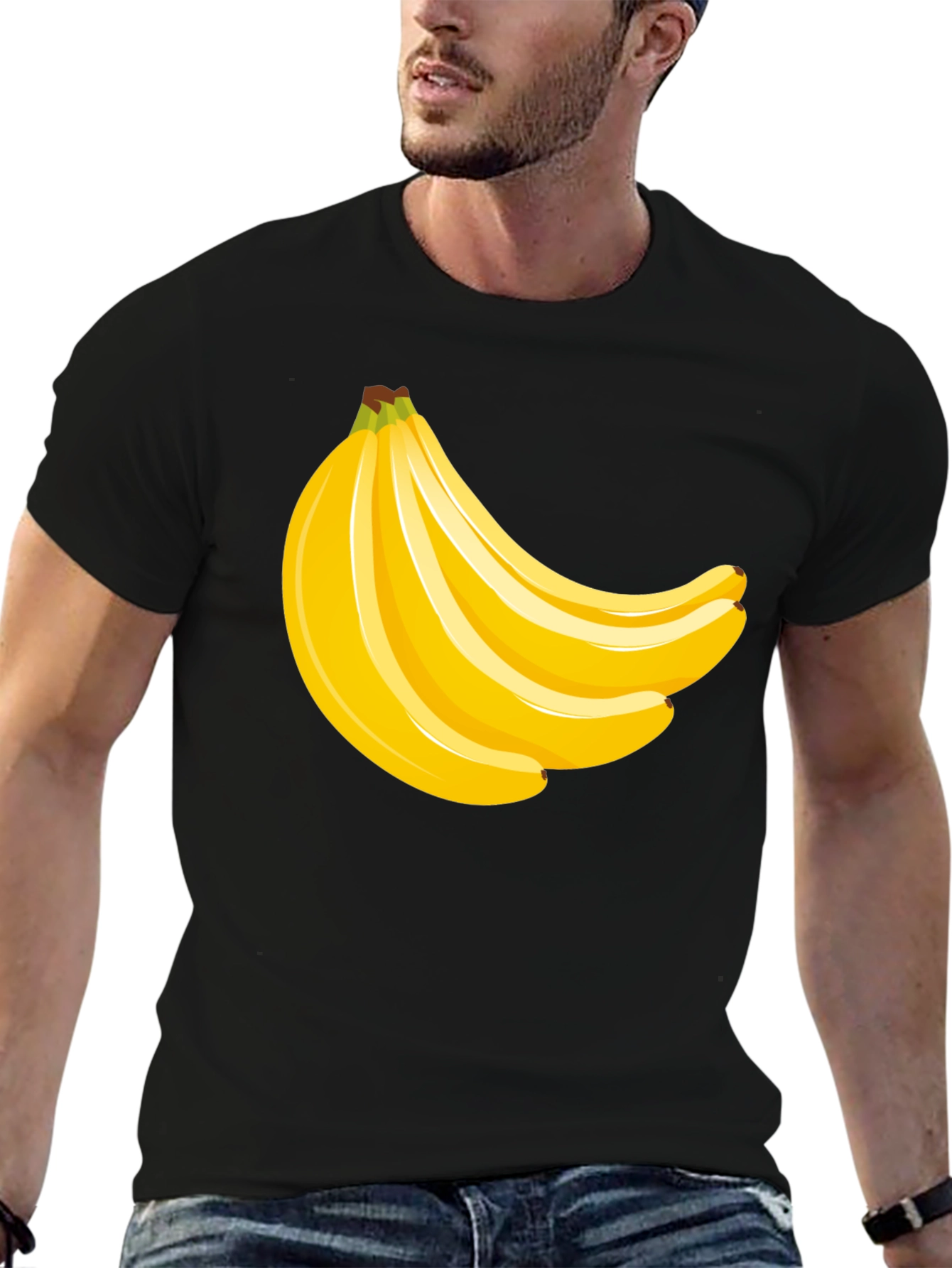 Banana Bunch Graphic Black T-Shirt