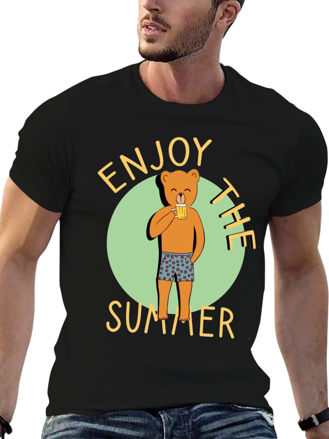 Enjoy the Summer Bear Graphic T-Shirt