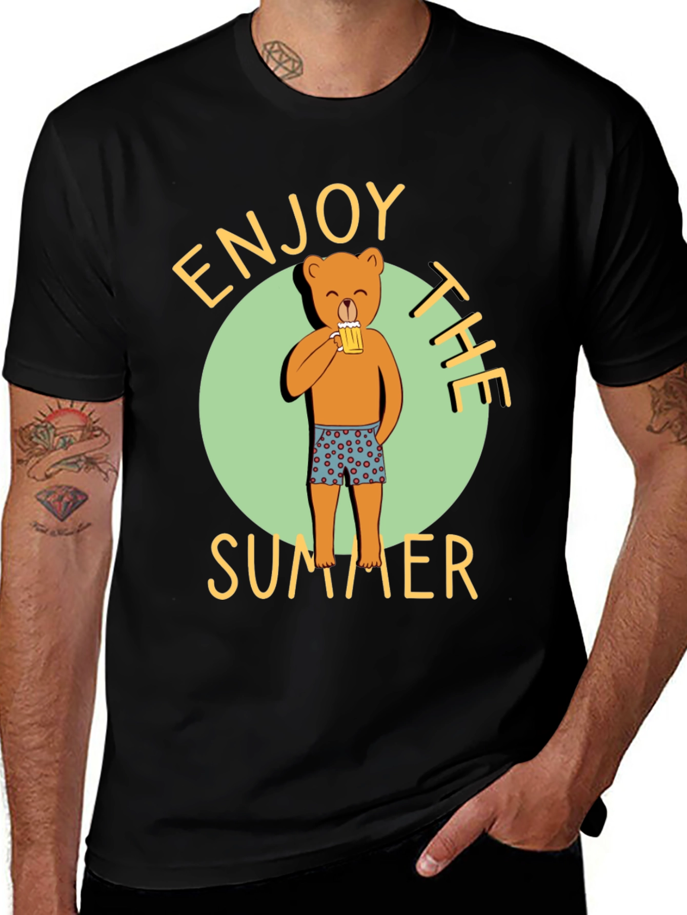 Enjoy the Summer Bear Graphic T-Shirt