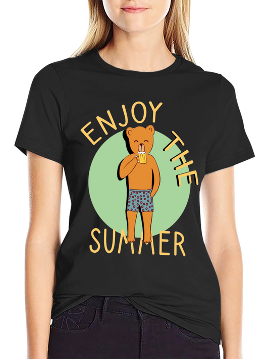 Enjoy the Summer Bear Graphic T-Shirt