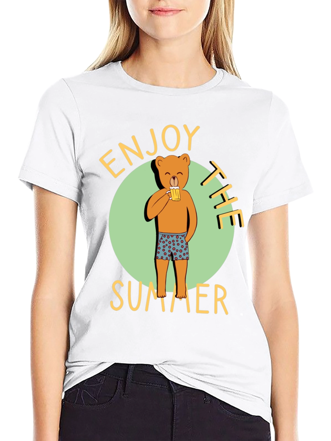 Enjoy the Summer Bear Graphic T-Shirt