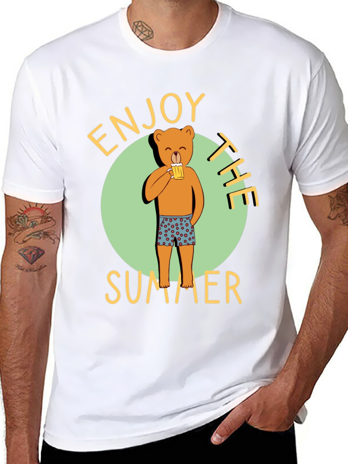 Enjoy the Summer Bear Graphic T-Shirt