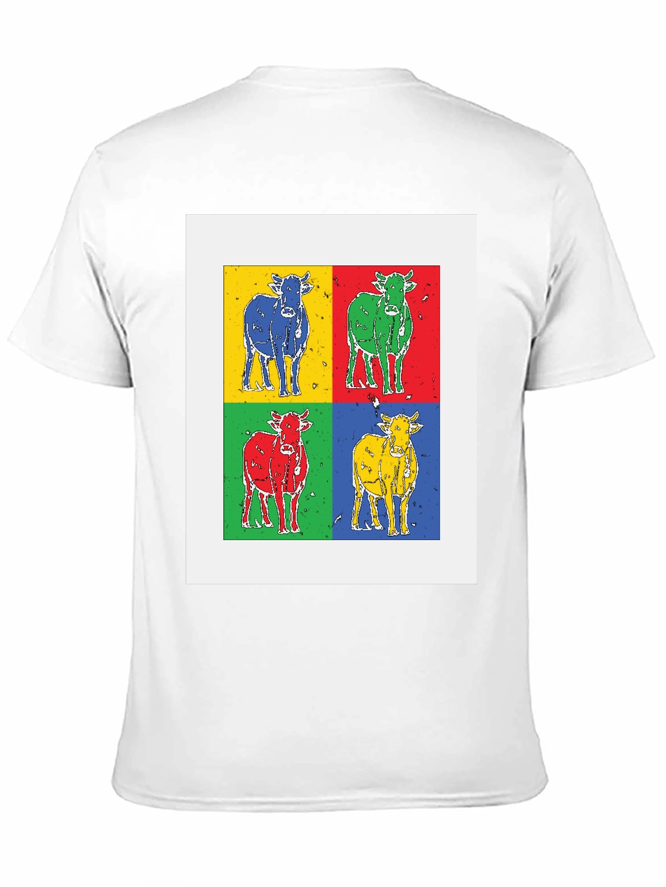 Pop Art Cow Tee - Black Cotton Graphic T-Shirt
