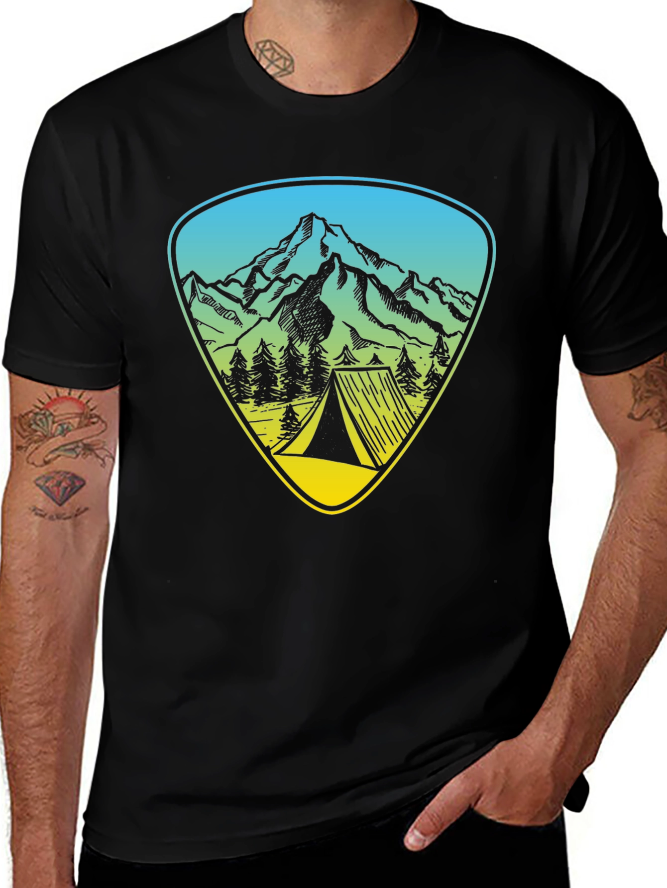 Mountain Adventure Graphic Tee - Outdoor Camping Shirt
