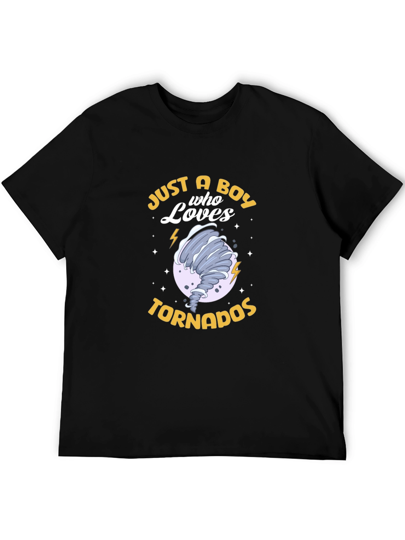 Boy Who Loves Tornadoes Black T-Shirt