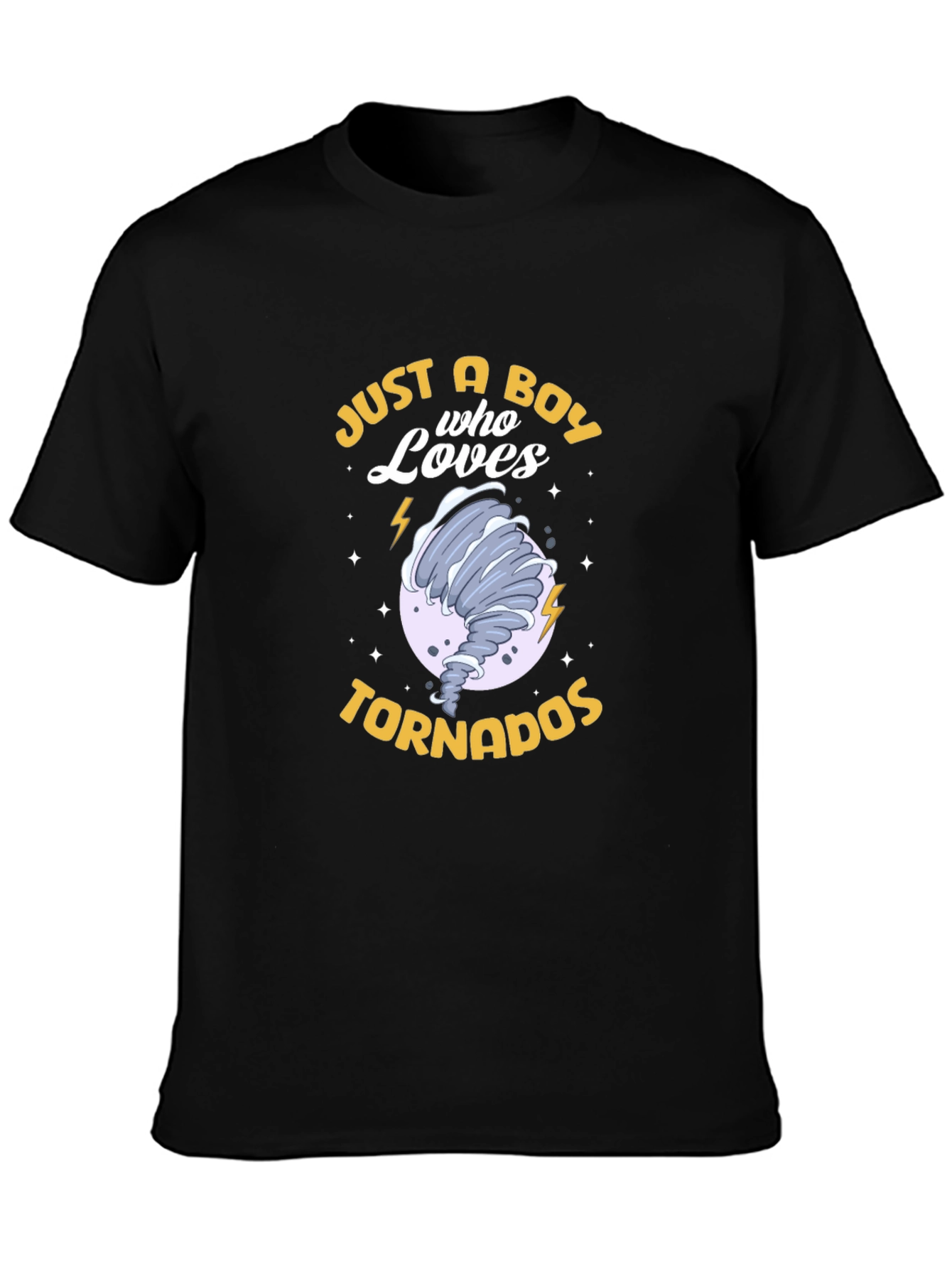 Boy Who Loves Tornadoes Black T-Shirt