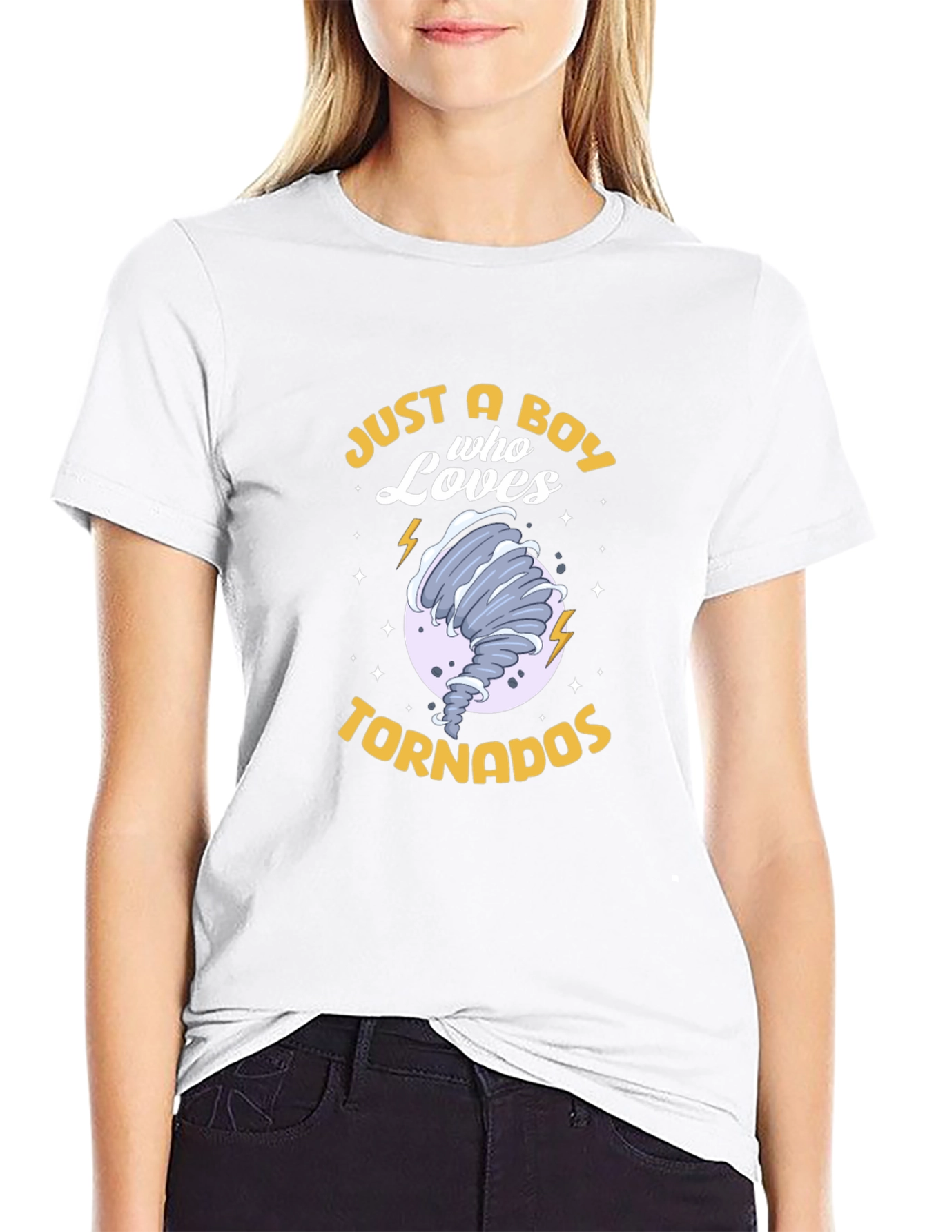 Boy Who Loves Tornadoes Black T-Shirt