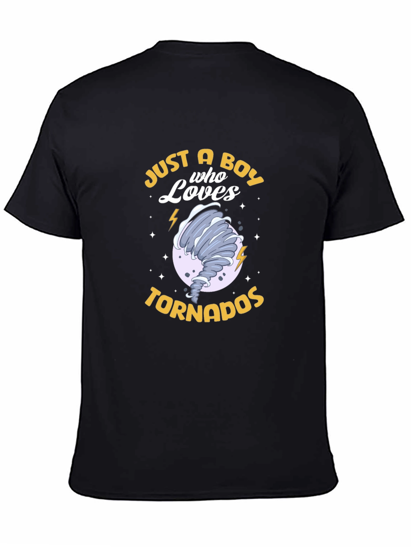 Boy Who Loves Tornadoes Black T-Shirt