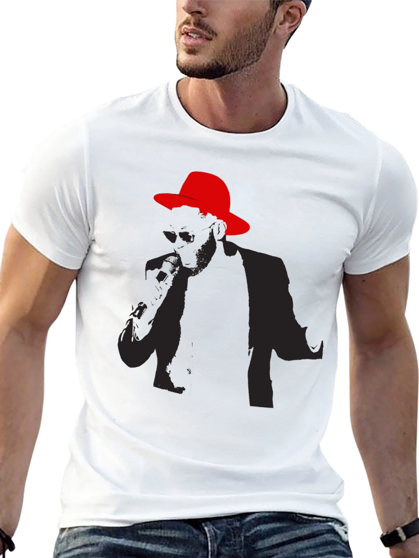 Stylish Silhouette Graphic Tee - Black