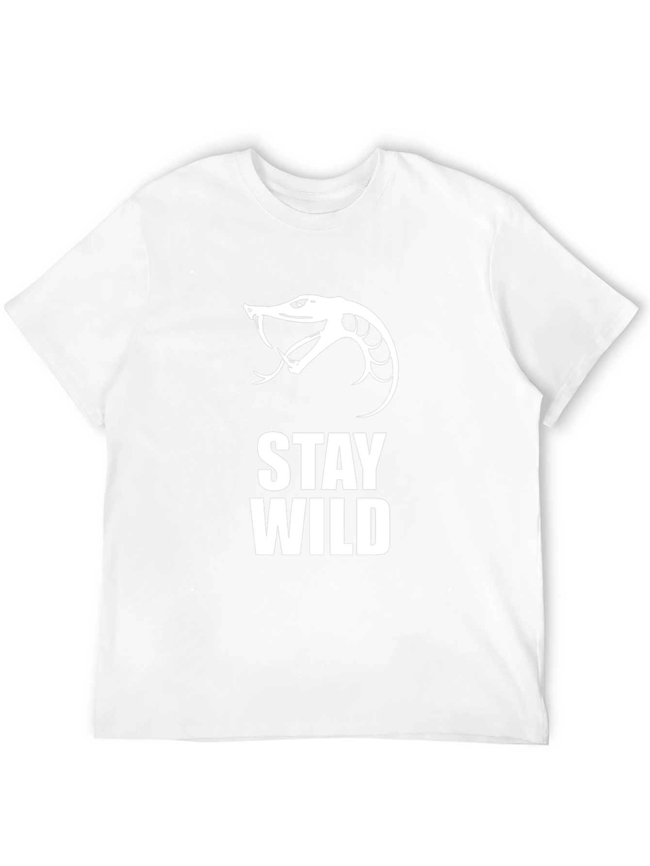Stay Wild Snake Graphic Tee - Black Cotton