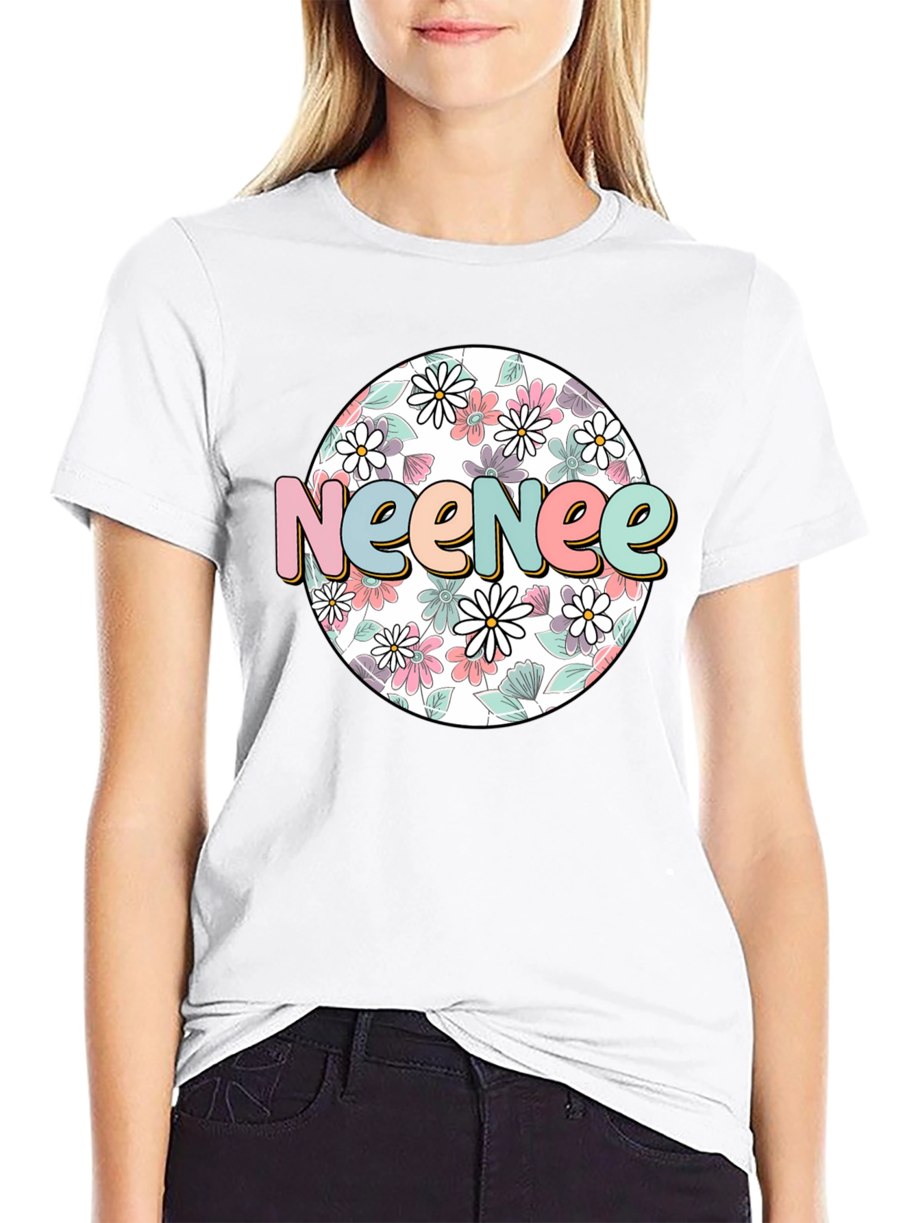 Neenee Floral T-Shirt - Trendy Graphic Tee