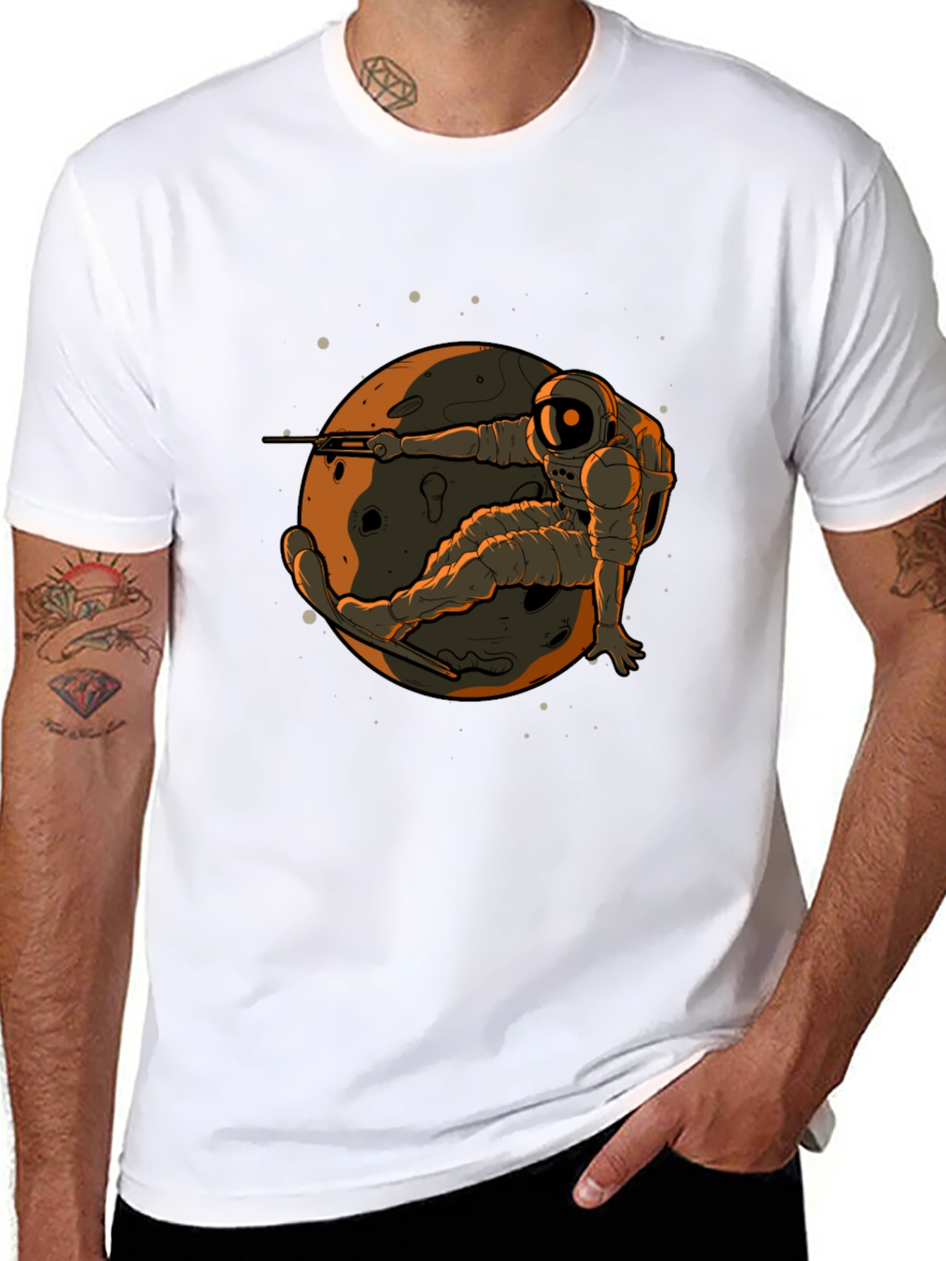 Astronaut Skateboard T-Shirt - Stylish Graphic Tee