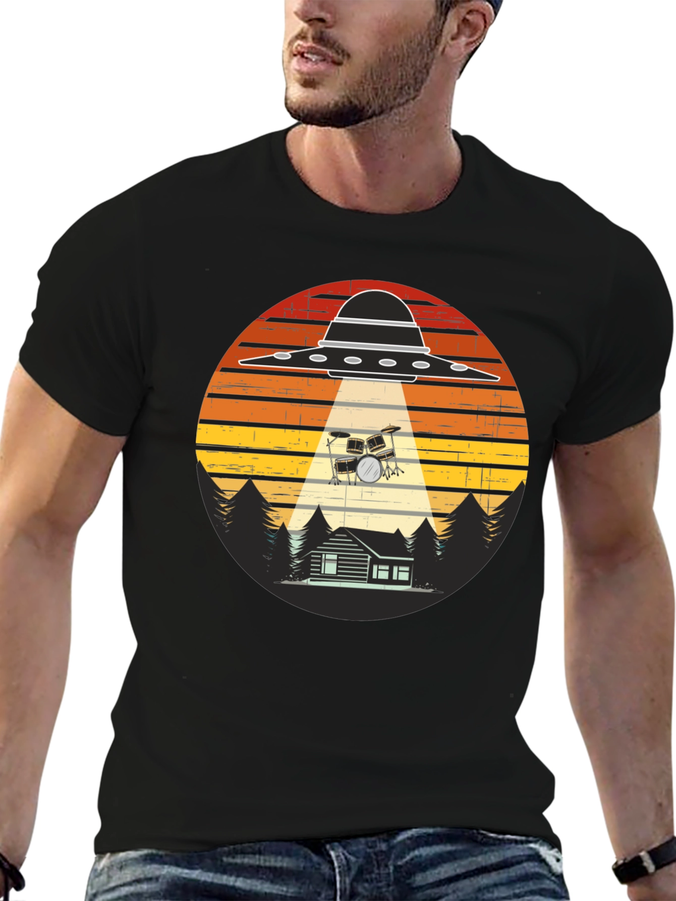 UFO Abduction Drum Set T-Shirt