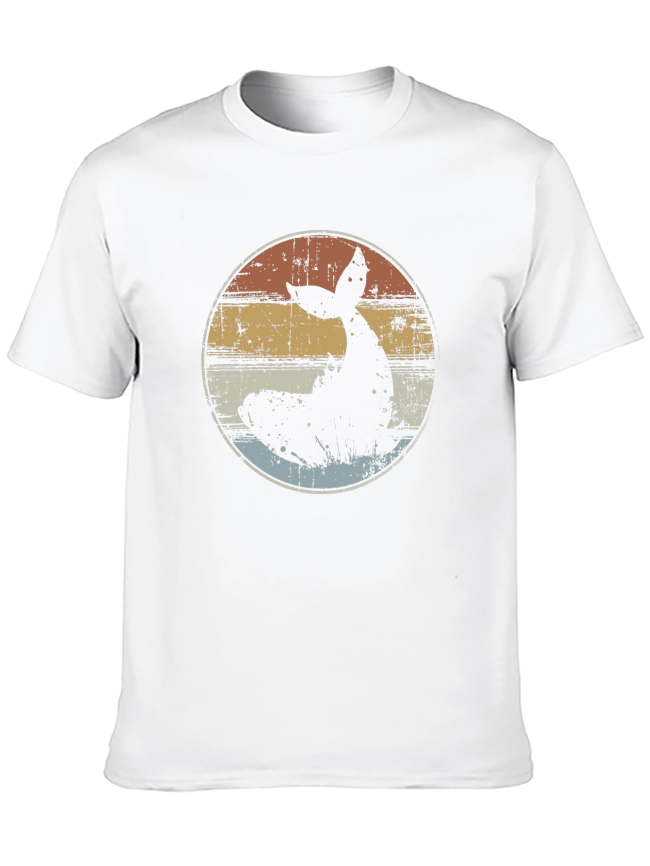 Retro Whale Tail Graphic T-Shirt - Black