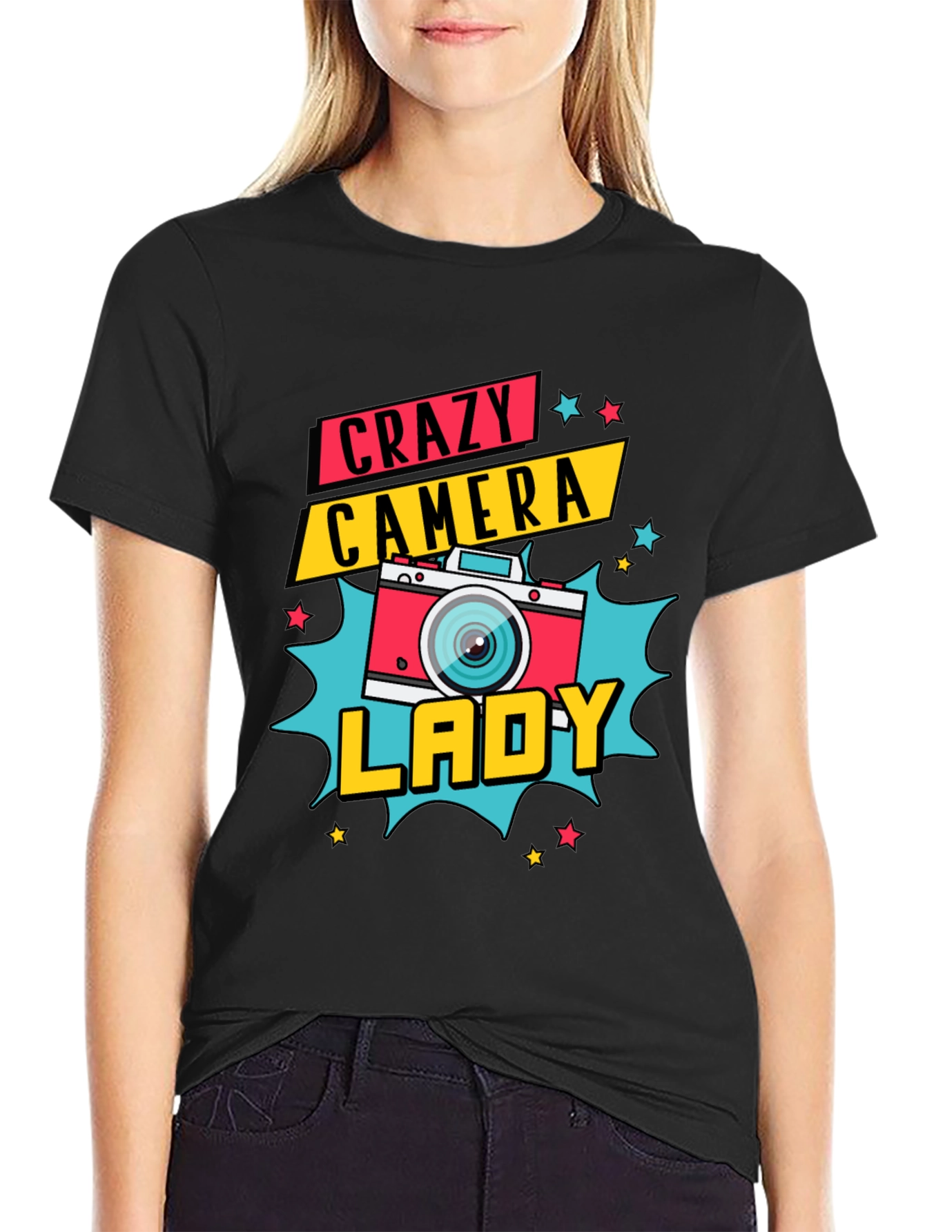 Crazy Camera Lady Graphic Tee - Photographer Gift