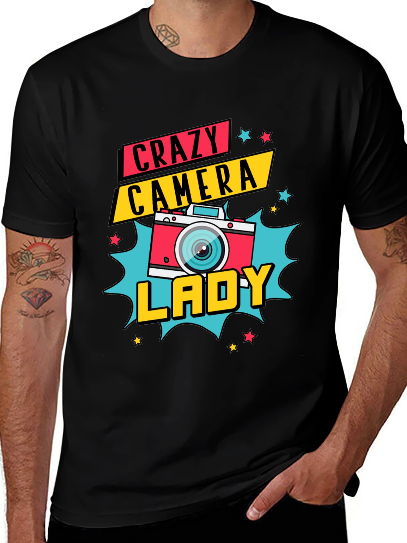 Crazy Camera Lady Graphic Tee - Photographer Gift