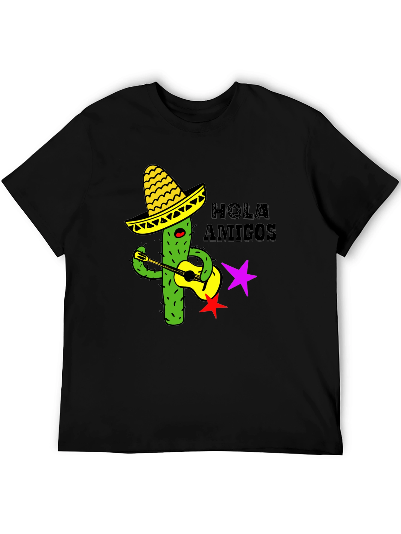 Hola Amigos Cactus Guitar T-Shirt