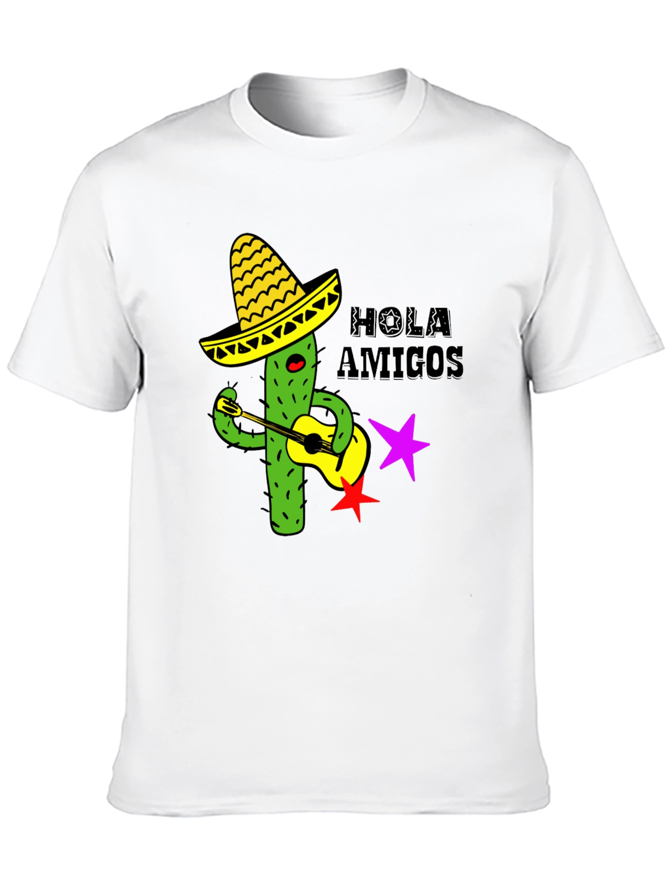 Hola Amigos Cactus Guitar T-Shirt