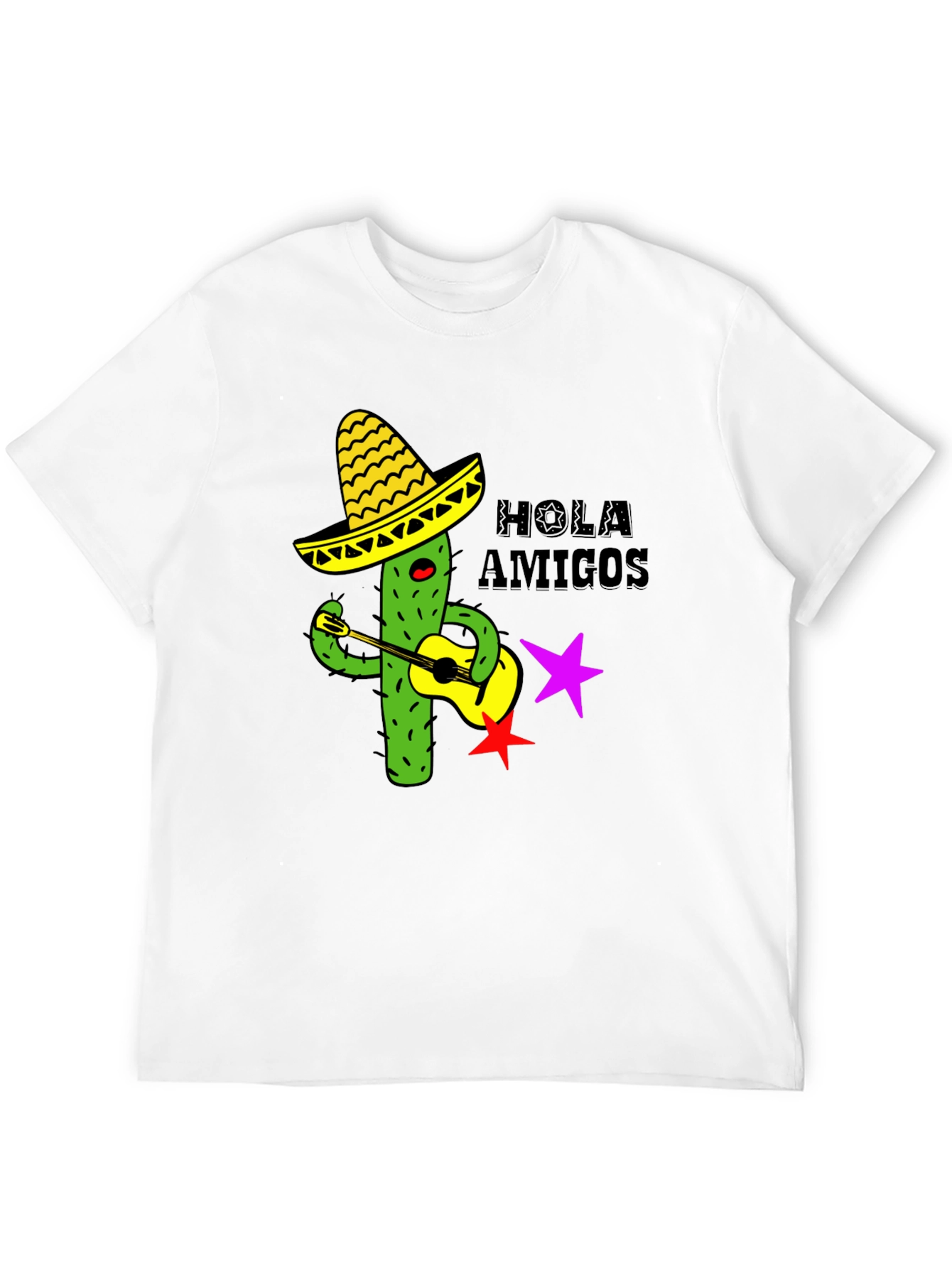 Hola Amigos Cactus Guitar T-Shirt