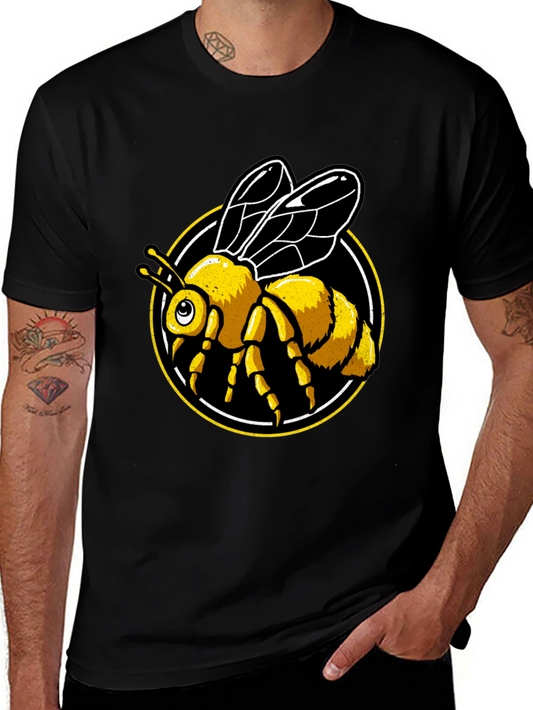 Bee Graphic Tee - Black Cotton T-Shirt