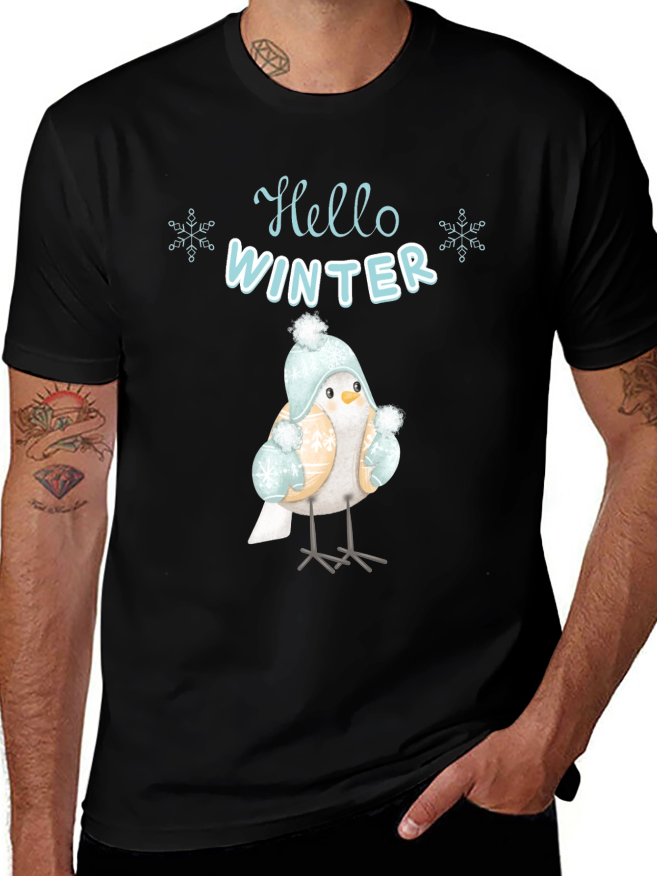 Hello Winter Bird Graphic Tee