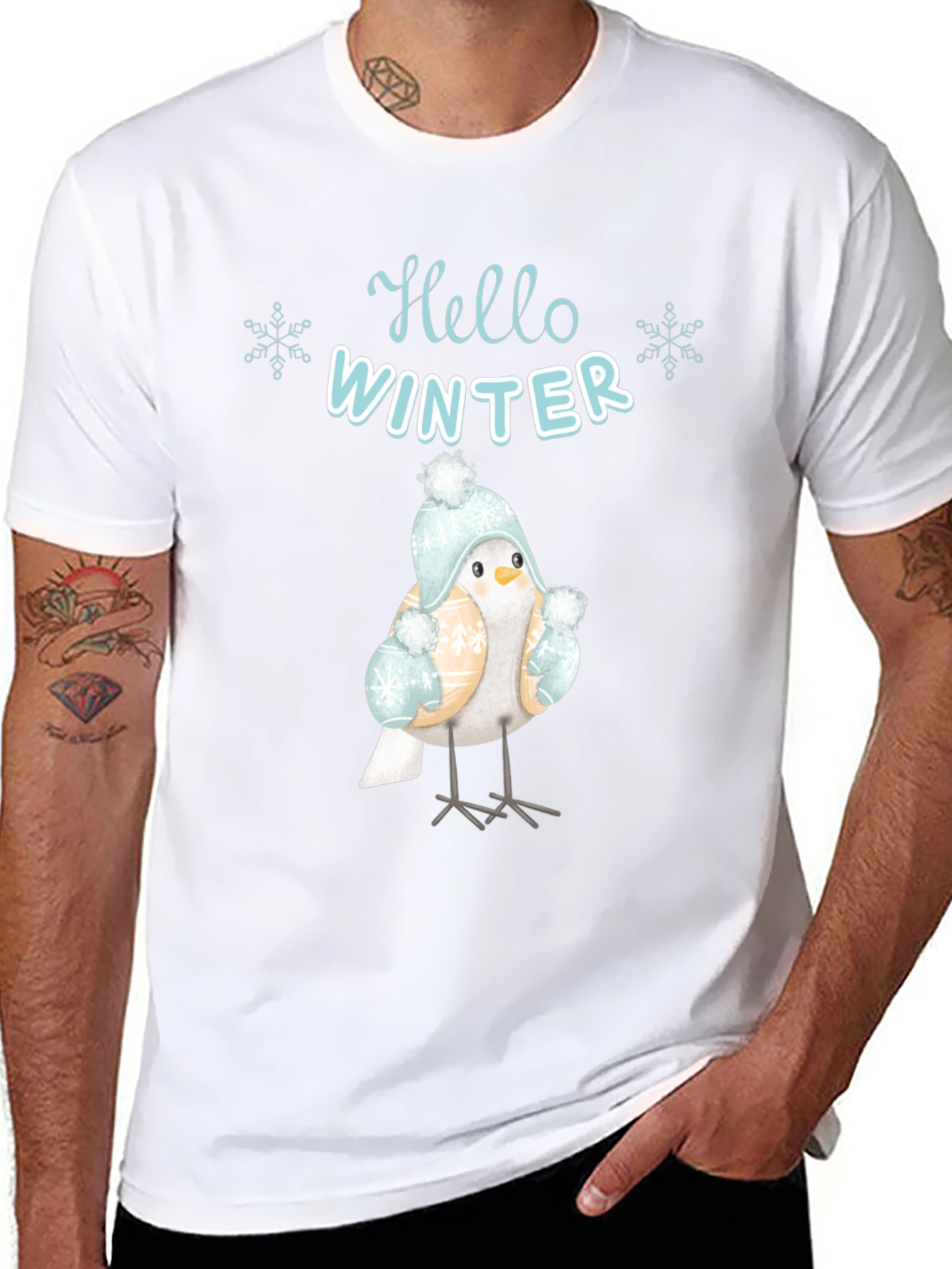Hello Winter Bird Graphic Tee