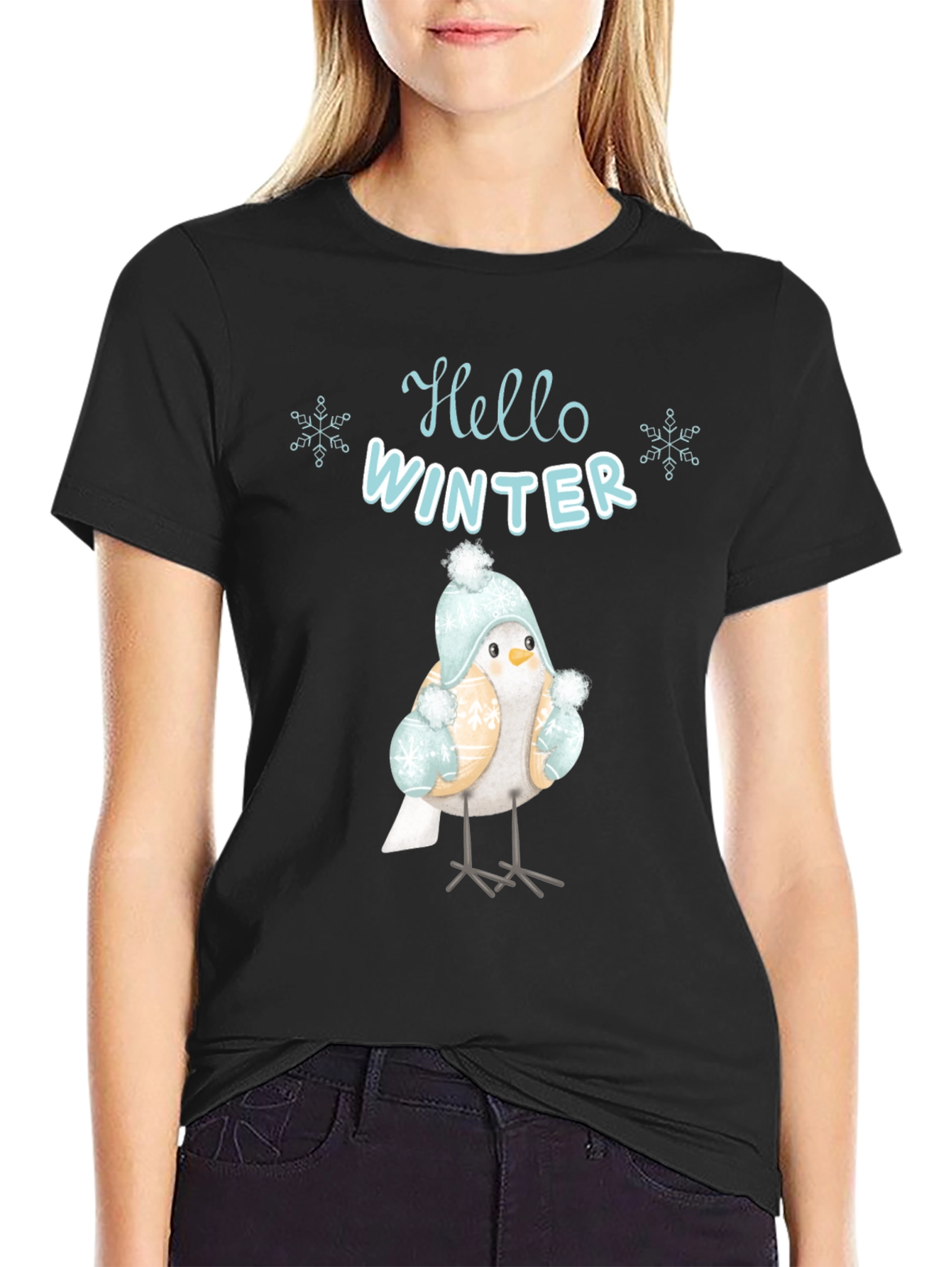 Hello Winter Bird Graphic Tee