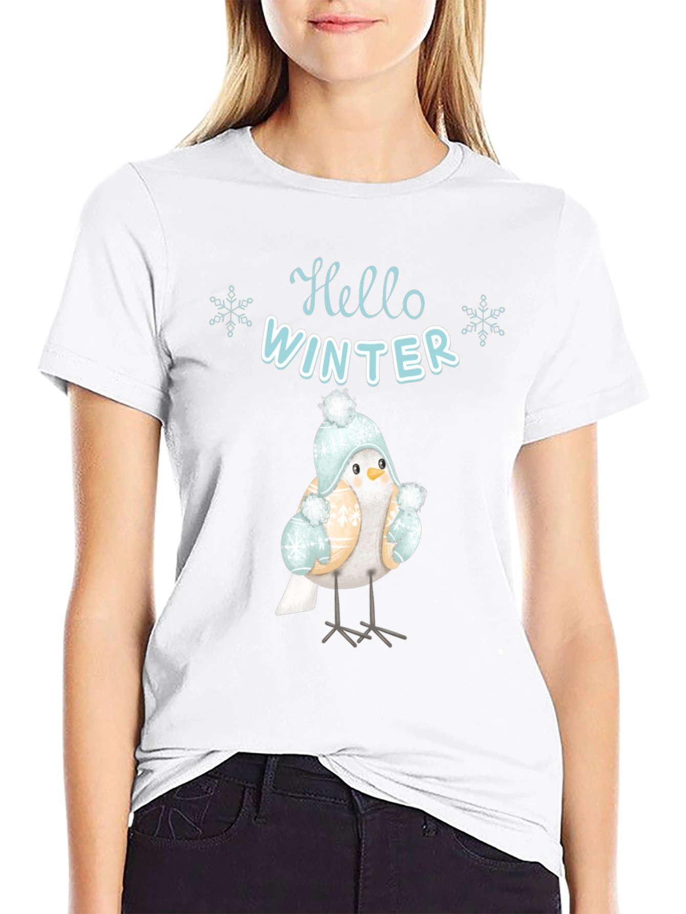 Hello Winter Bird Graphic Tee