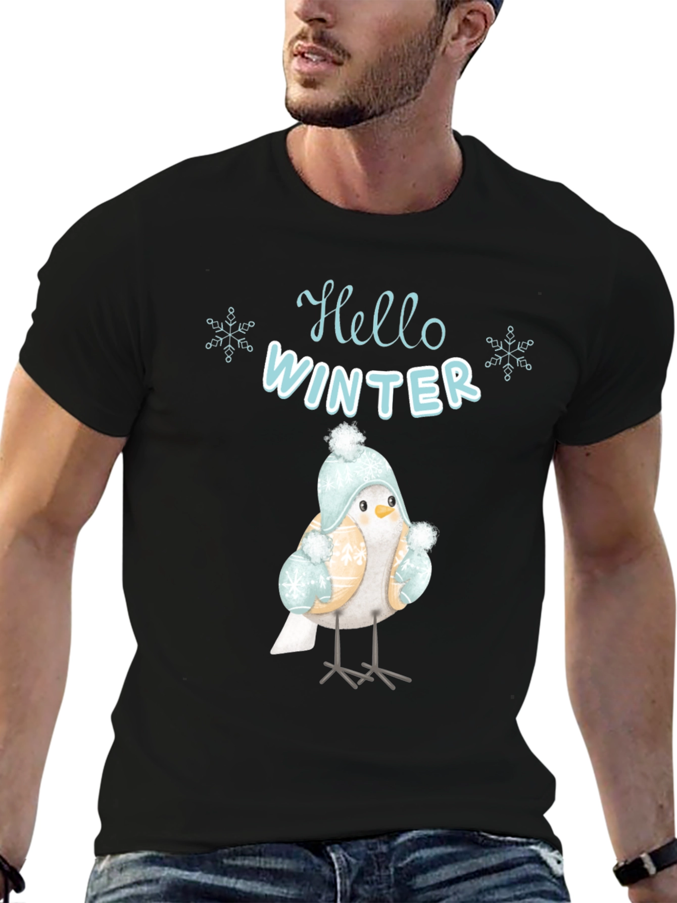 Hello Winter Bird Graphic Tee