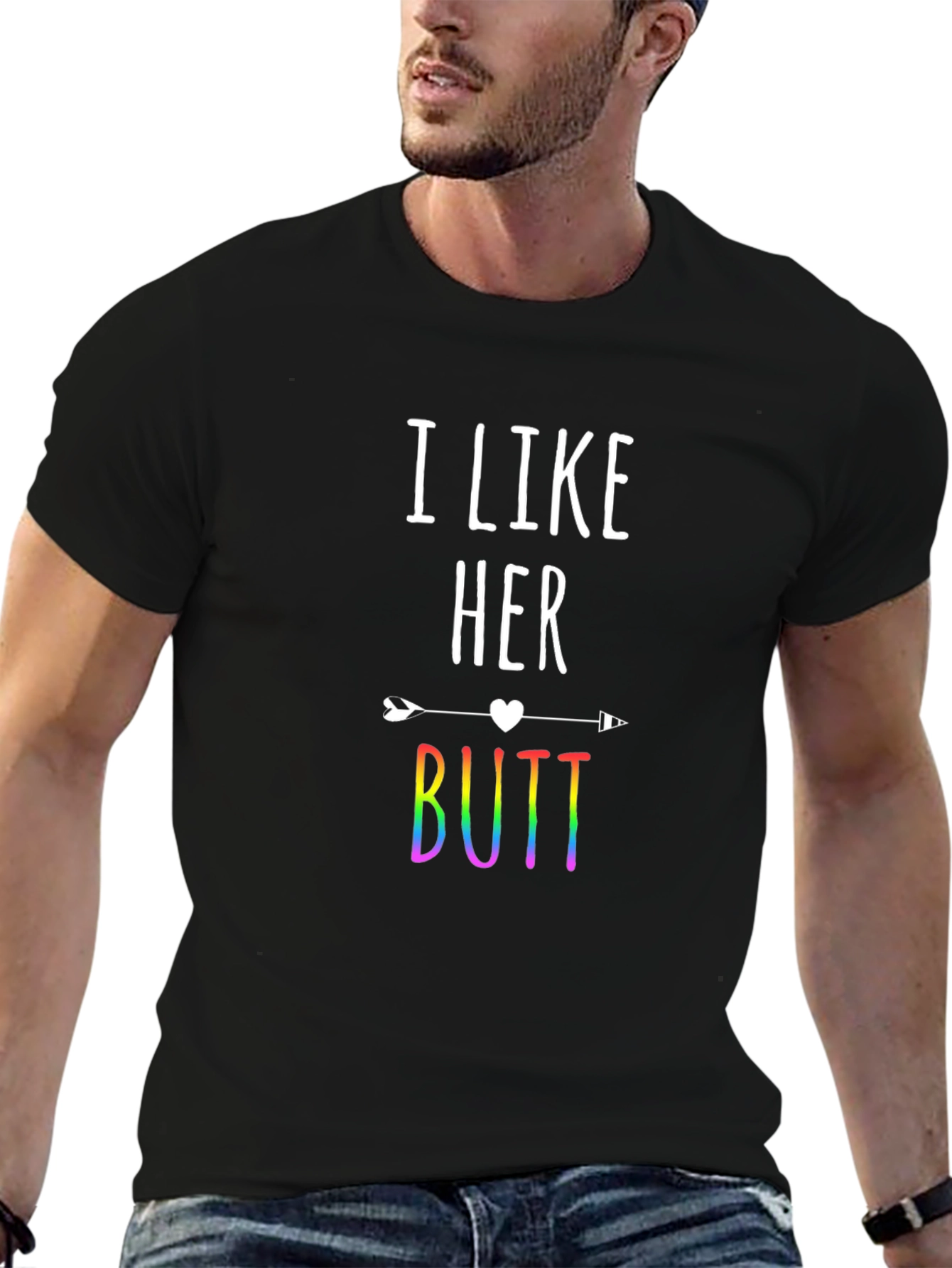 I Like Her Butt Rainbow Graphic Tee
