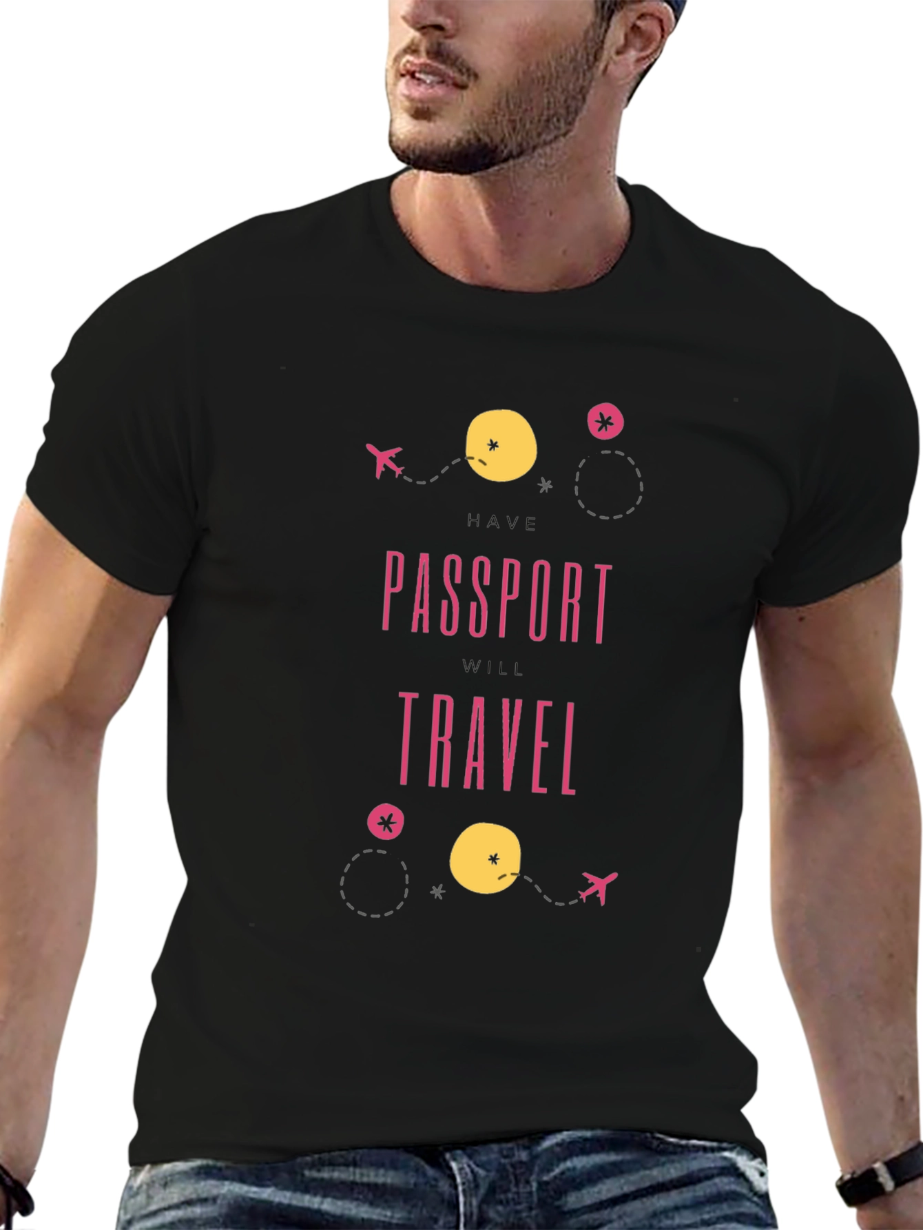 Passport to Travel Black Graphic Tee