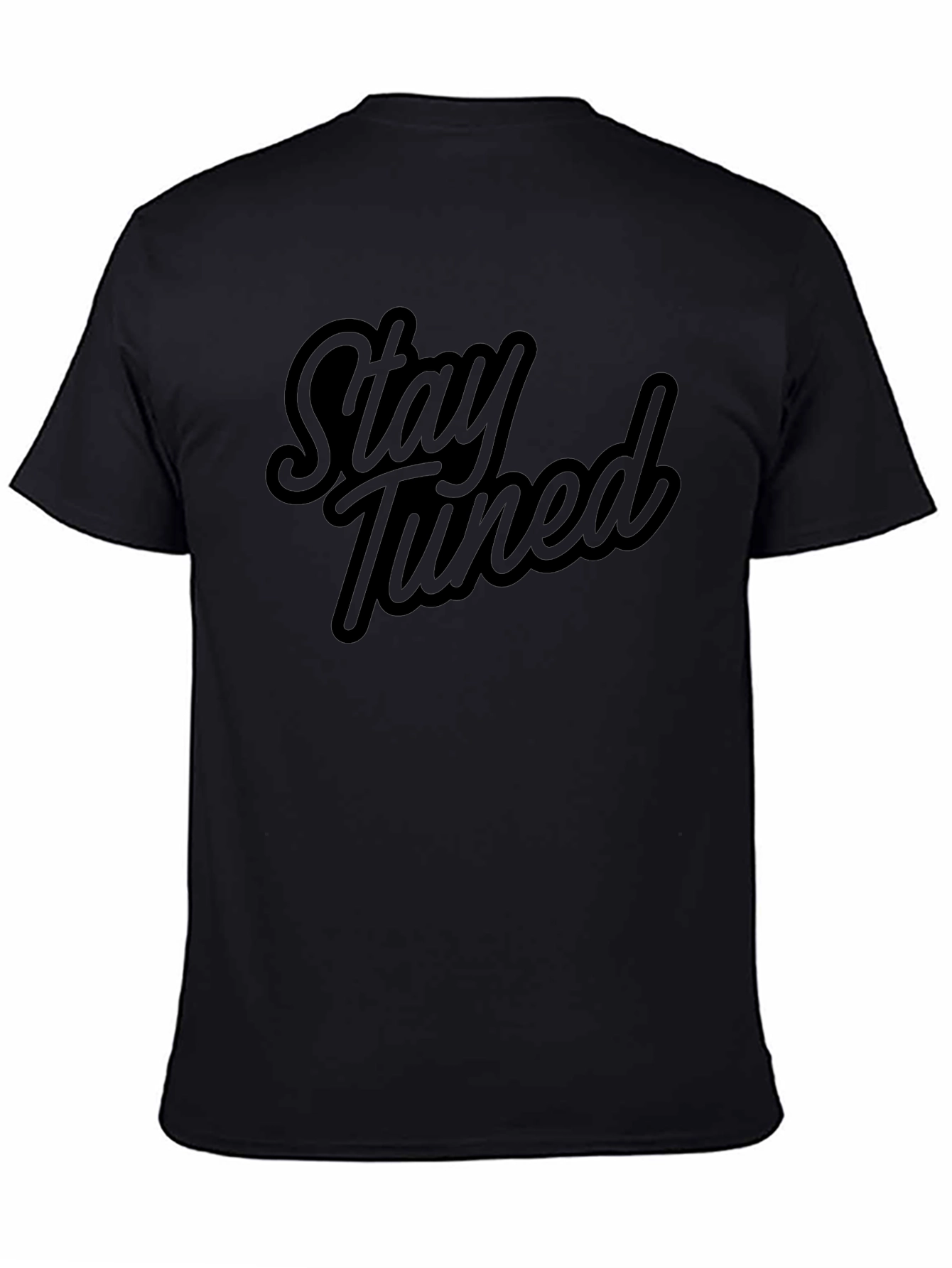 Stay Tuned Black Graphic T-Shirt - Casual Style