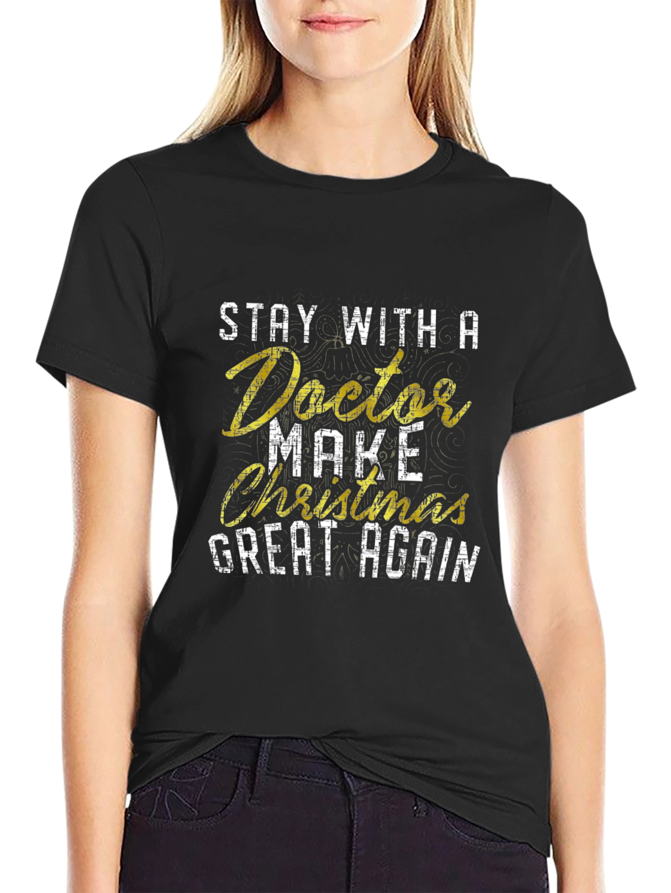 Stay With A Doctor Christmas T-Shirt