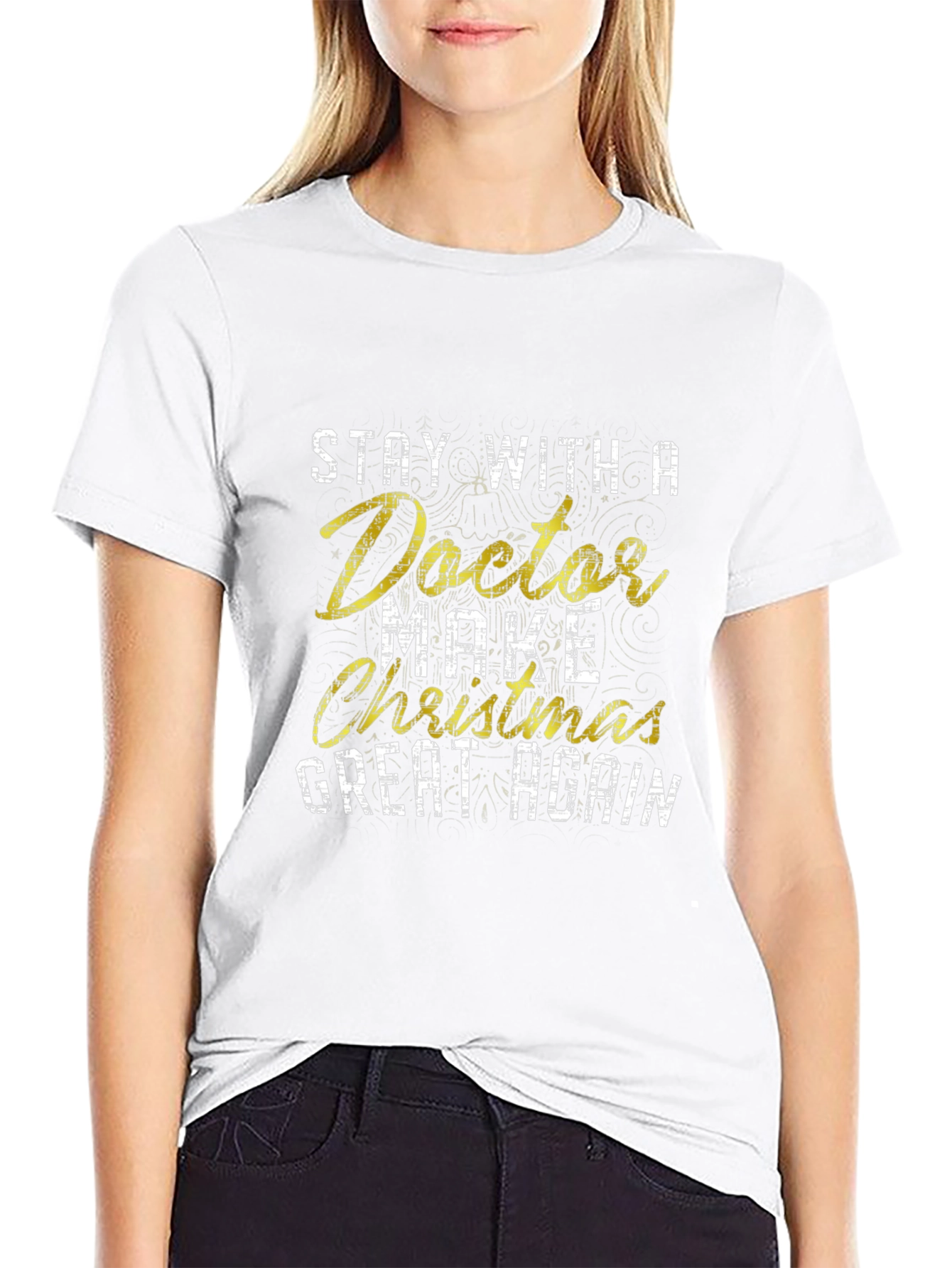 Stay With A Doctor Christmas T-Shirt