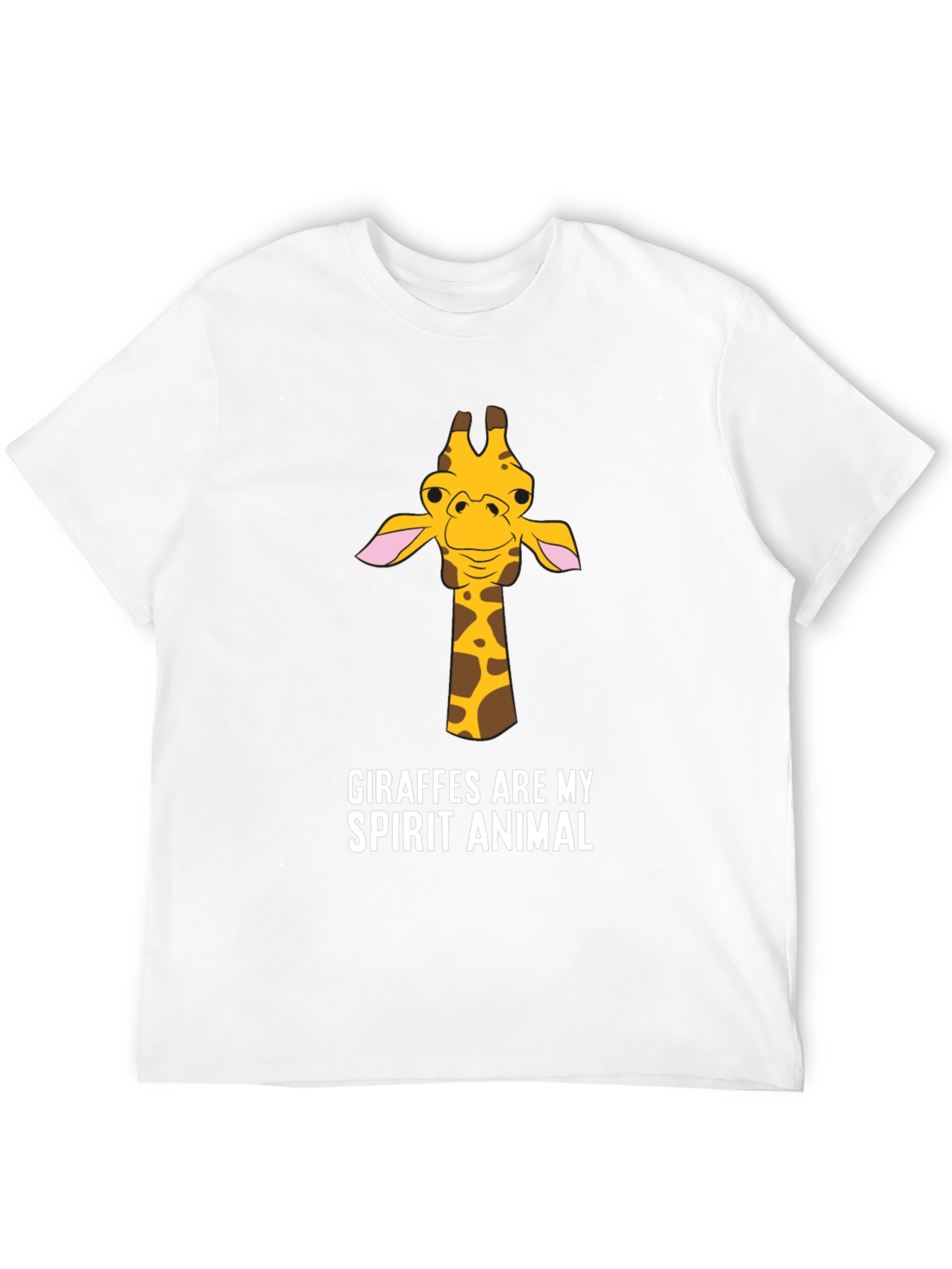 Giraffe Spirit Animal Graphic Tee - Black Cotton T-Shirt